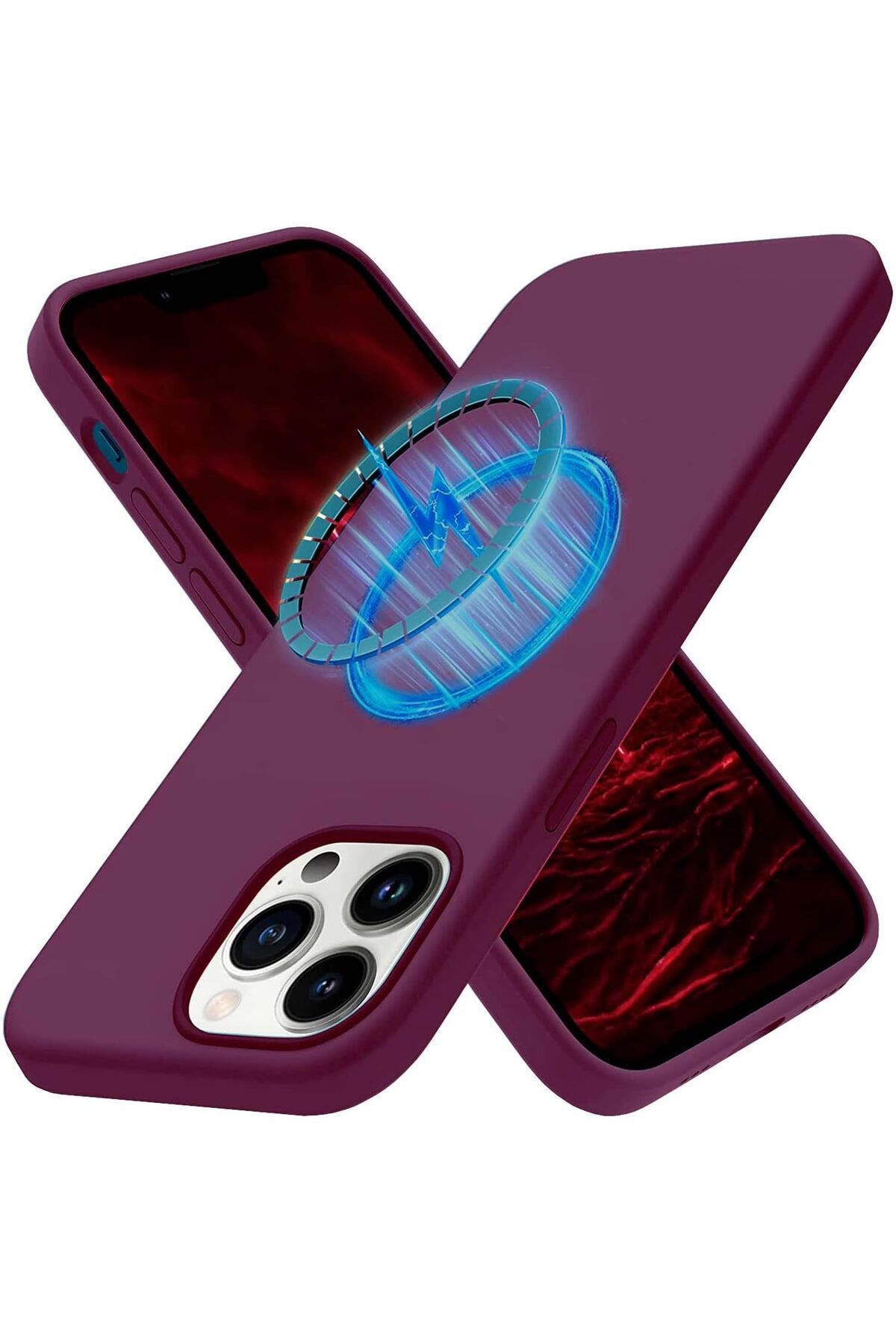 STOREMAX lbstorex iPhone 11 uyumlu Mikrofiber Astarlı, Lansman Silikon Kılıf, MagSafe uyumlu (Mürdüm) Ne