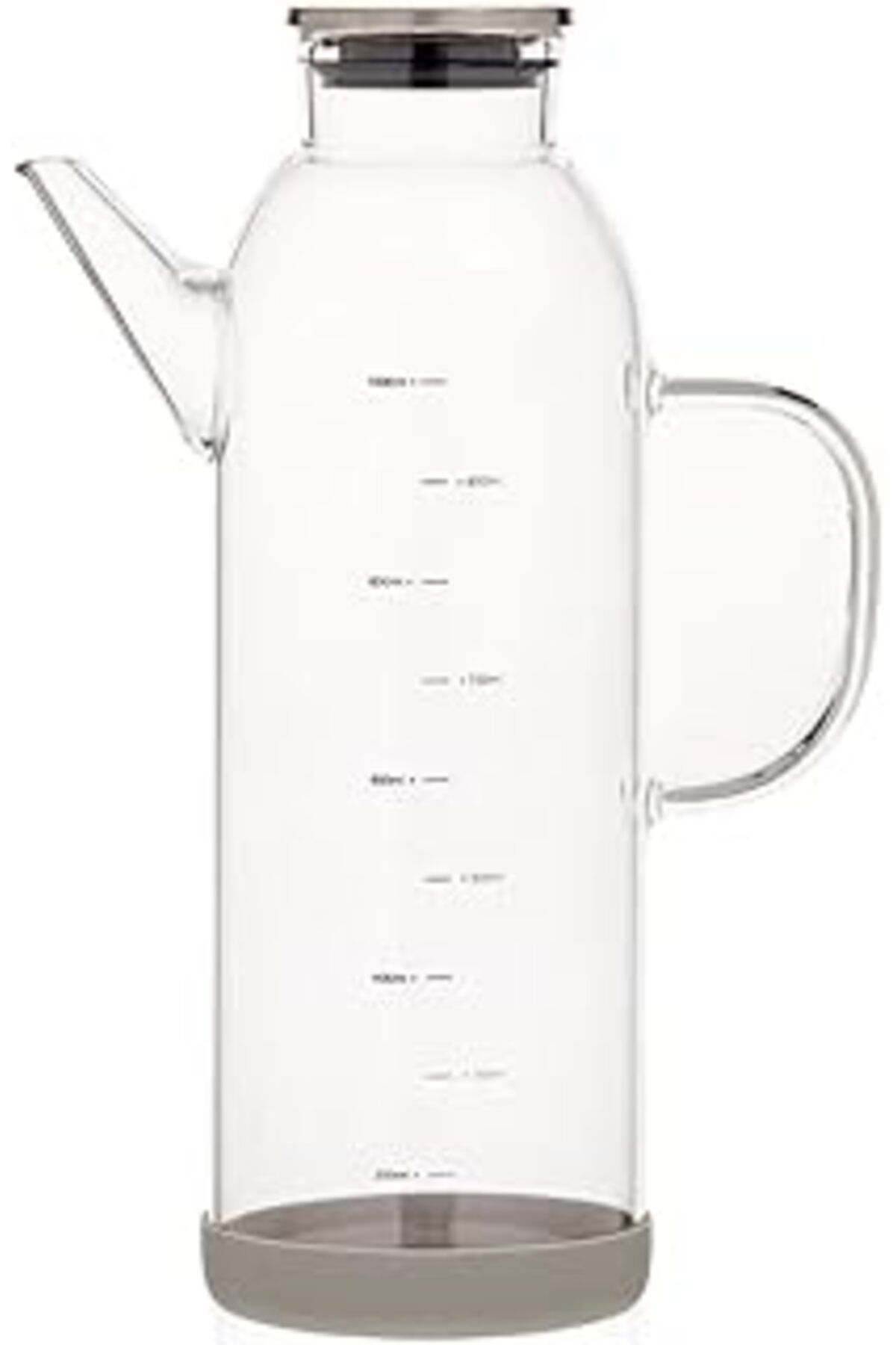 NZM TİCARET Paçi 1000 Ml Metal Kapaklı Borosilikat Cam Kare Yağlık