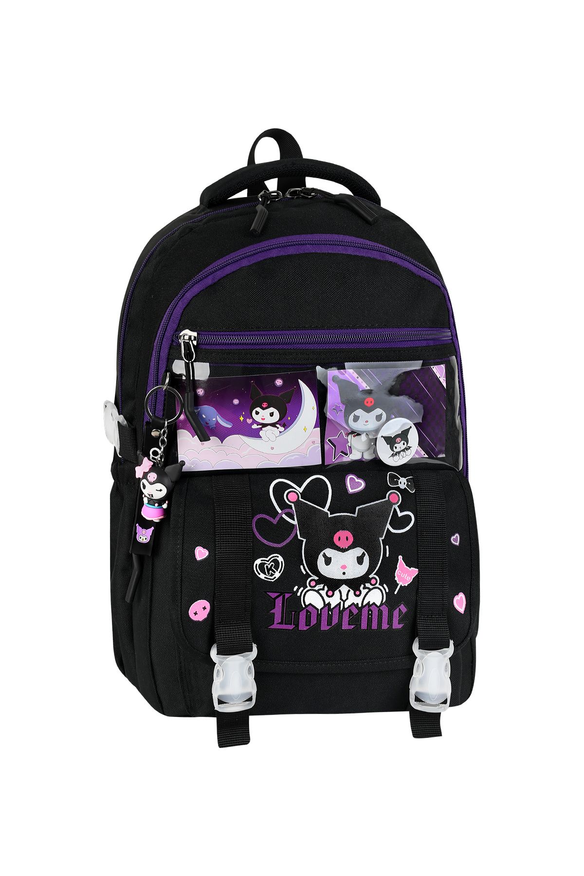 SADDLEBAG Loveme Ortapedik İlkokul Sırt Çantası Beslenmeli Kalemlikli 3' Lü Takım