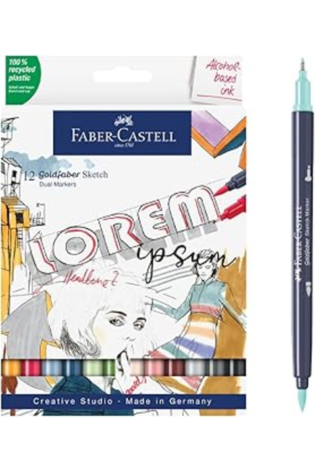 NETWORK ART FABER-CASTELL Goldfaber Sketch Markör, 12x 2024