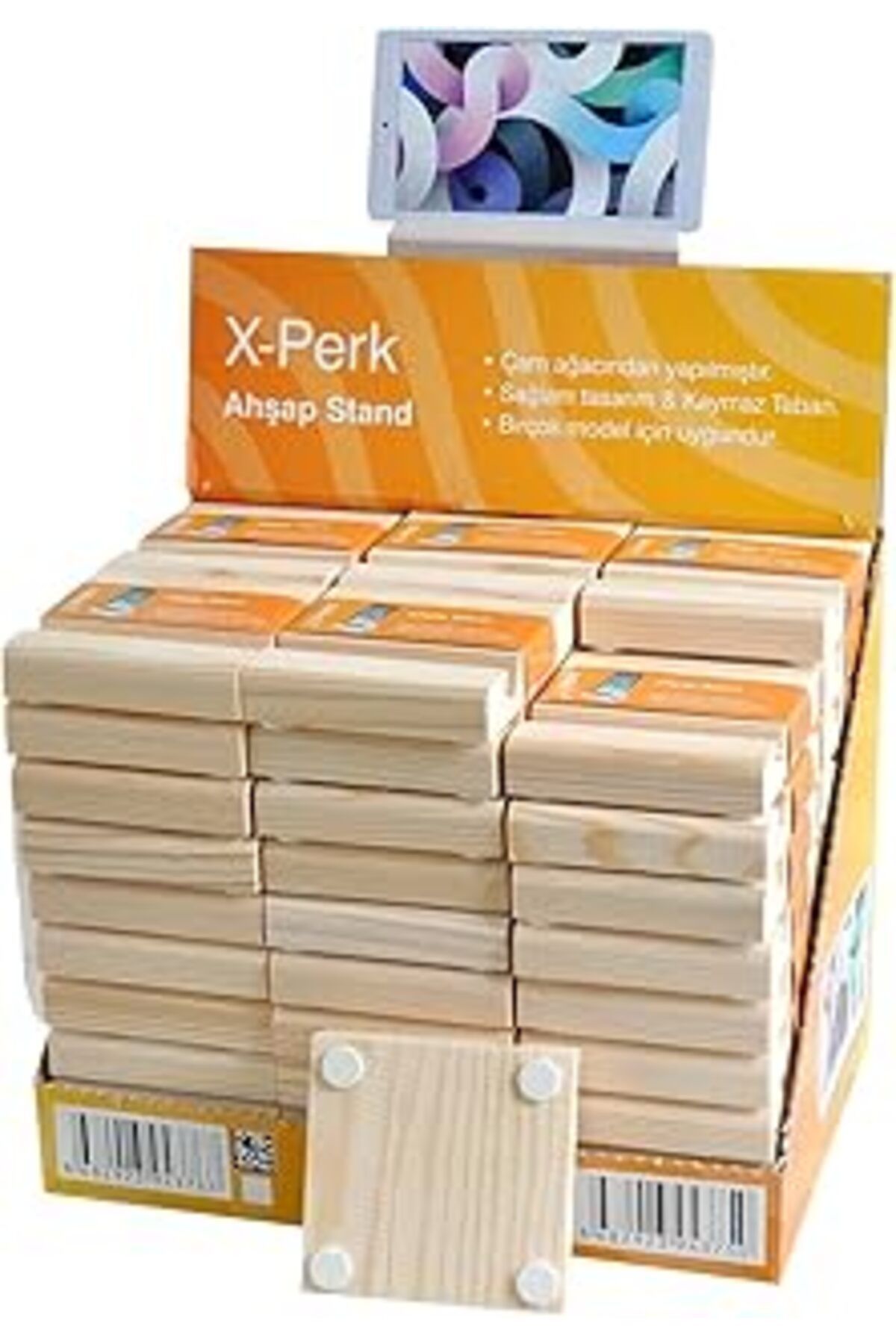 karadağsb X-perk Ahşap Tablet Telefon Tutucu Standı Koli 60 Adet