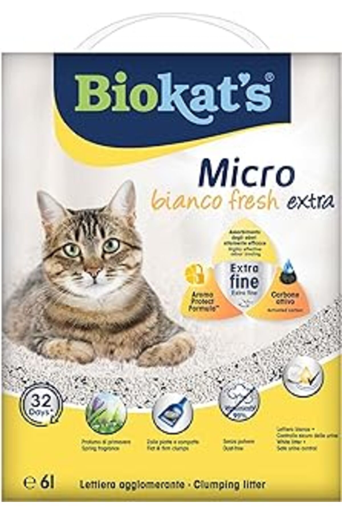 Mu Art Biokat's Biokats Xmicro Bianco Fresh Extra, Topaklanan Kedi Kumu 6lt