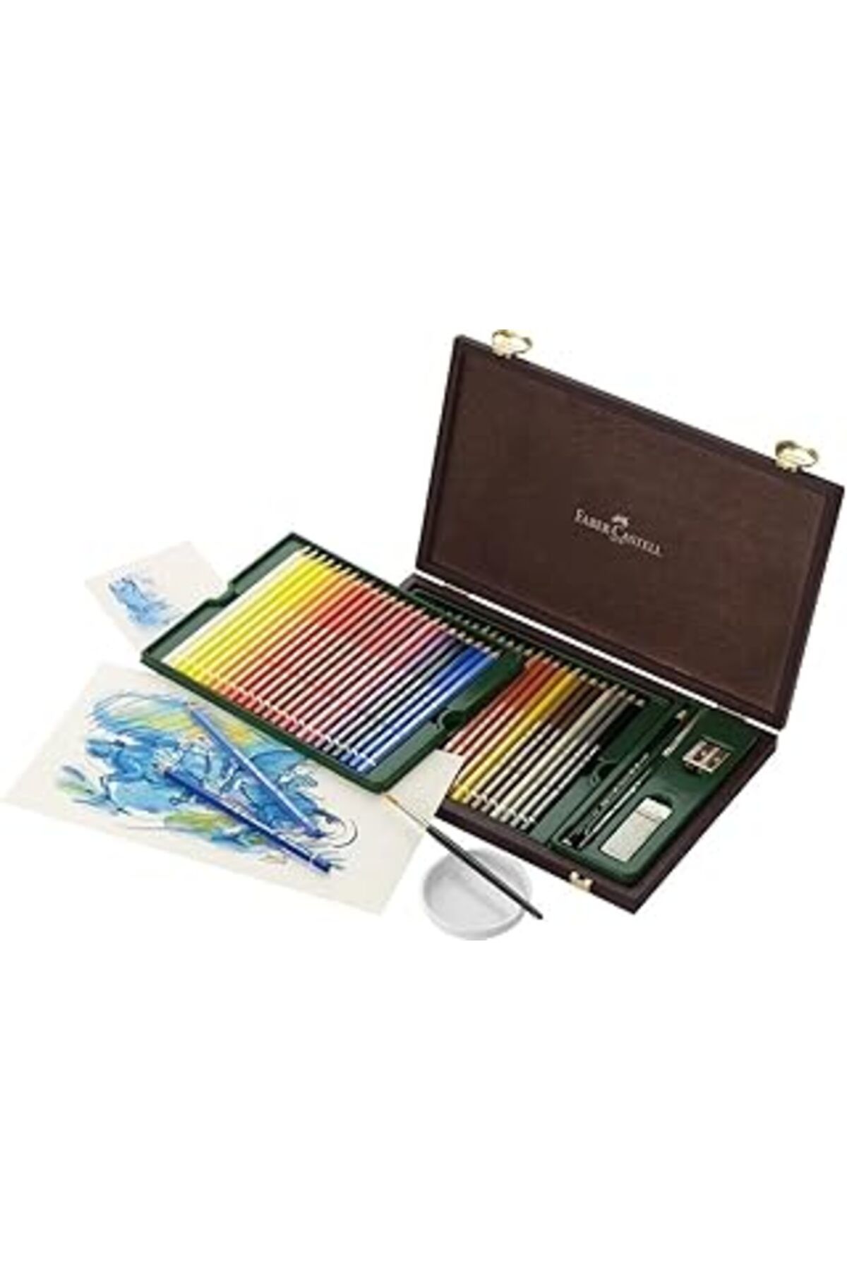 Mu Art Faber-Castell Albrecht Dürer Aquarell Boya Kalemi Ahşap Kutu, 48 Renk