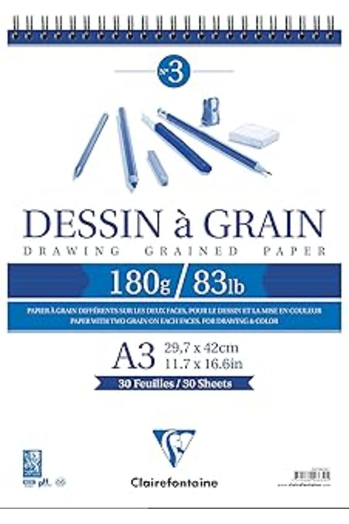 NZM TİCARET Clairefontaine Dessin A Grain Spiralli A3 Defter