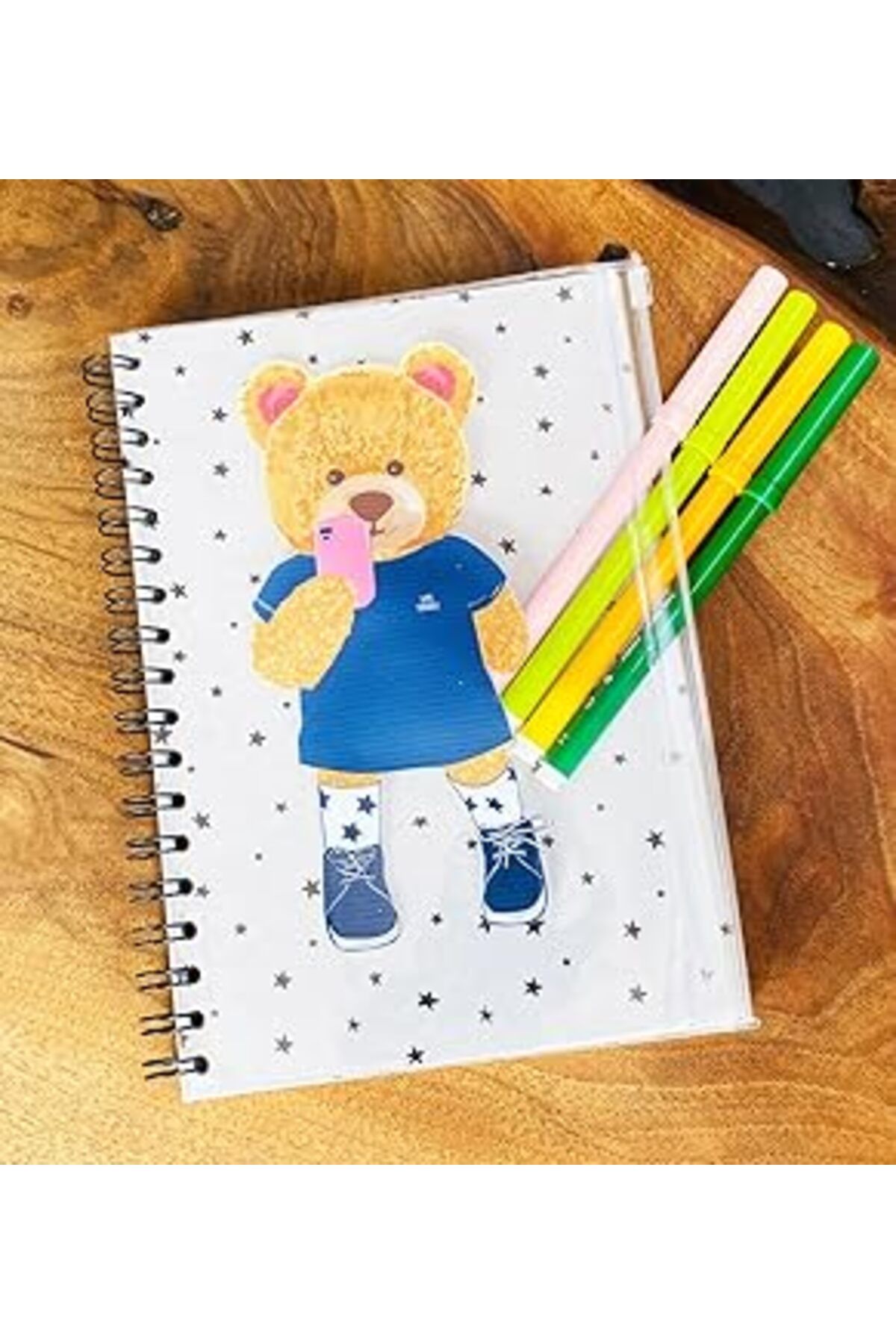 NZM TİCARET Love Yourself Bear Tasarımlı Çanta Kapaklı Spiralli Defter