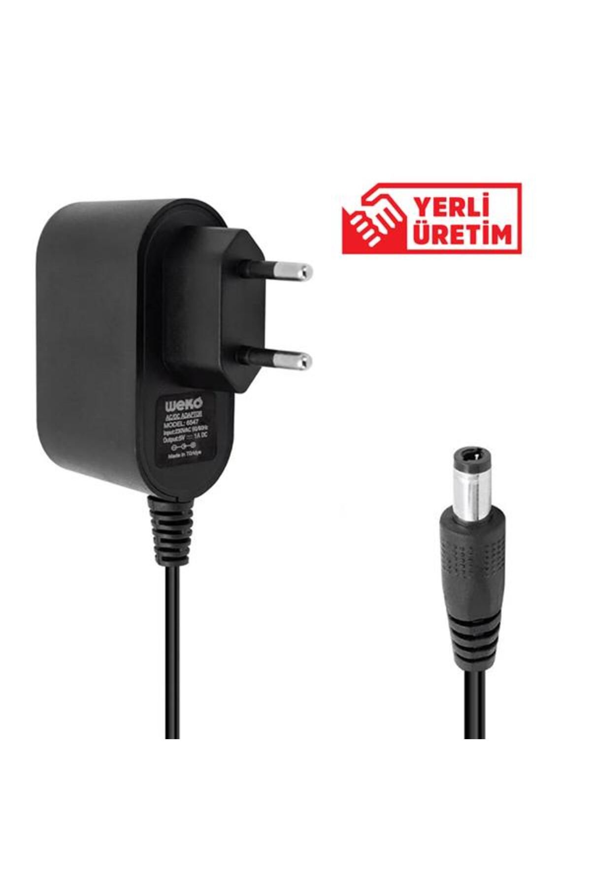 DENİZ Weko 5 Volt - 1 Amper 5.5*2.5 Uçlu Yerli Üretim Plastik Kasa Priz Tipi Adaptör