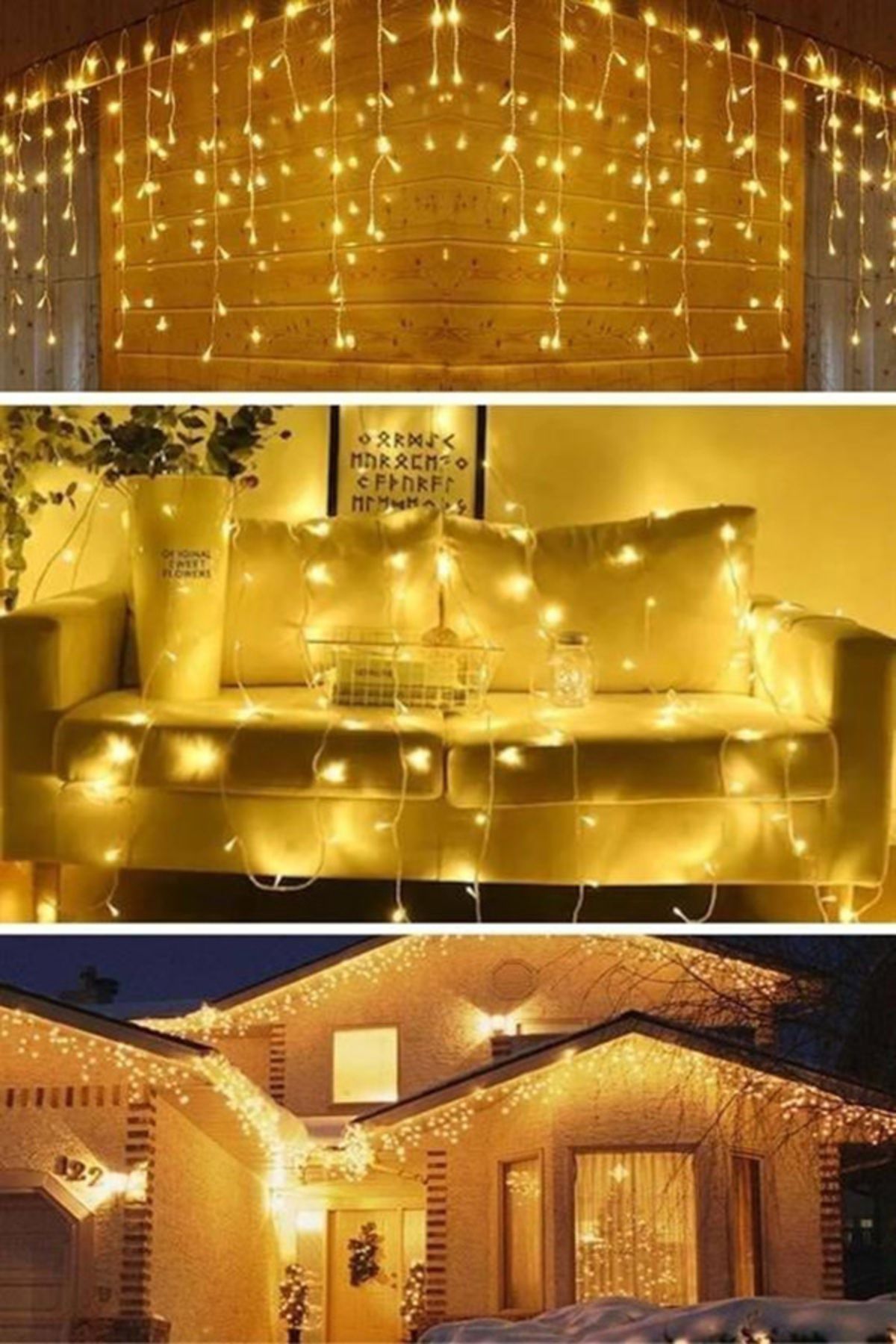 tedaks 8 Fonksiyonlu 16 Saçaklı Perde Led 3 x 1 (Günışığı)