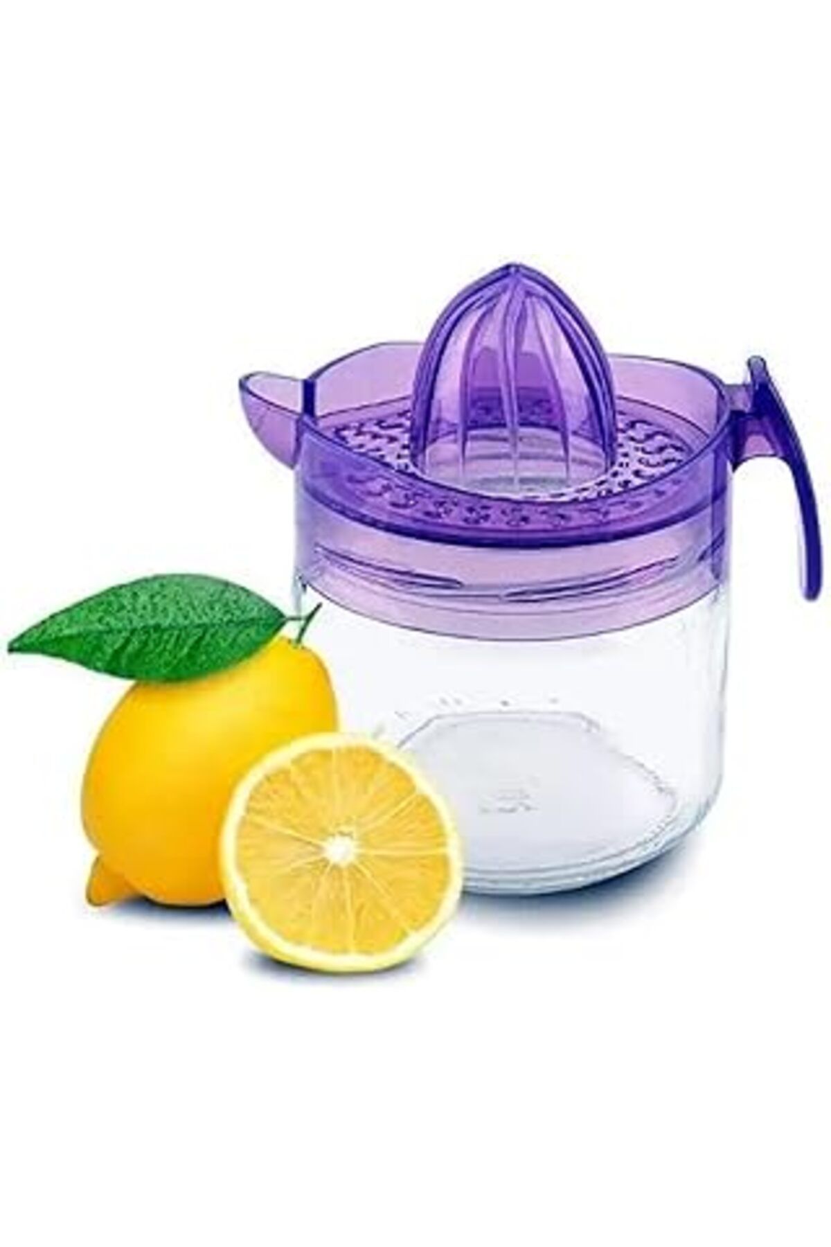 Pazarcan Promosyonca Limon Sıkacağı, Cam Gövde, Plastik Sıkacak, 300 Ml (Mor)