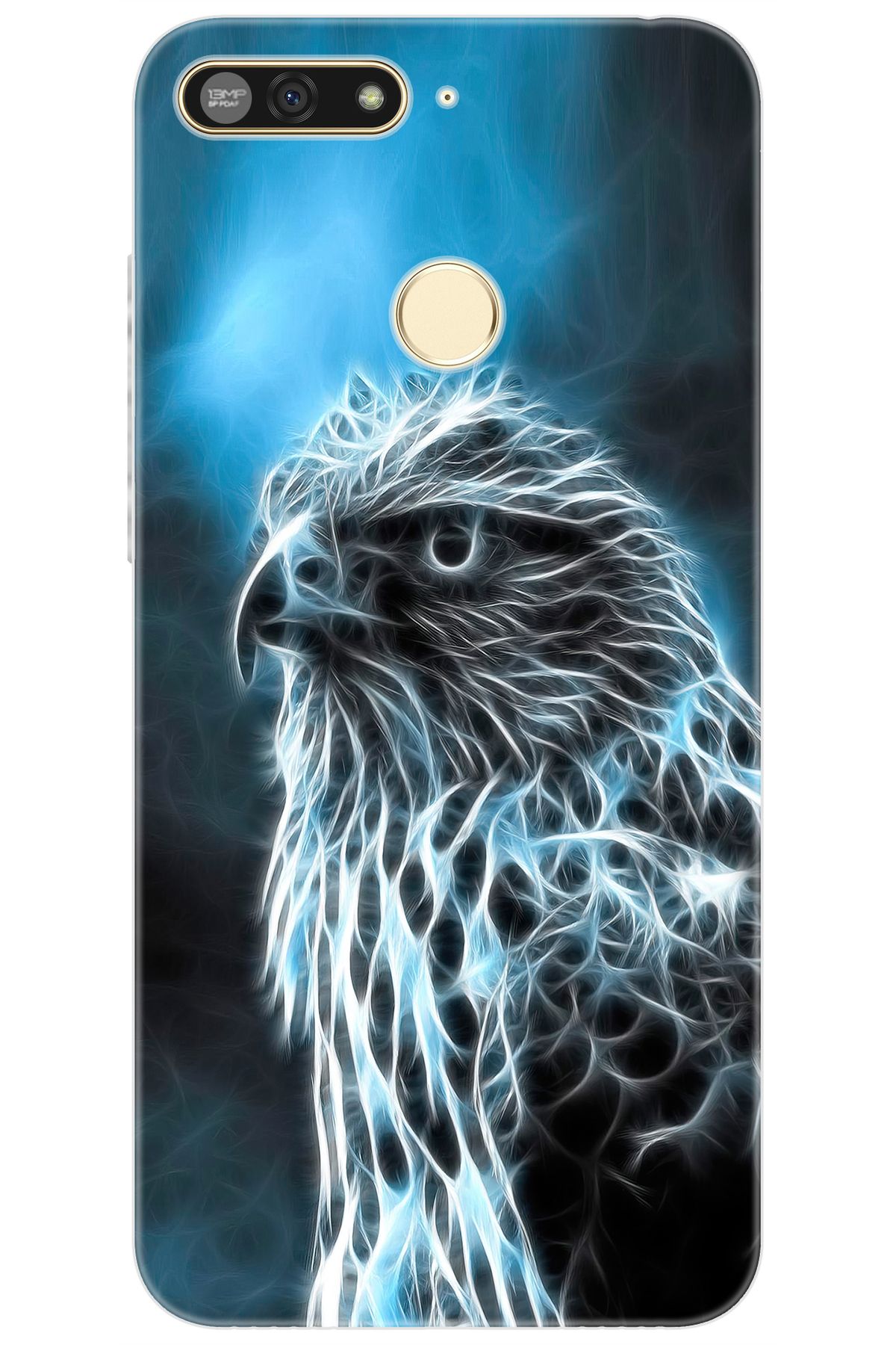 Ceppare Honor 7A (AUM-L29) Uyumlu Kılıf Desen Baskılı Silikon Şahin STK:196 CP-JsM6VI9