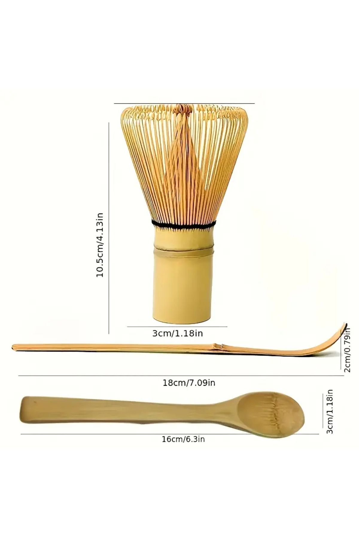 ATACI Matcha Aracı Seti 3'lü, bambu çırpıcı, çay kaşığı dahil olmak üzere, matcha çırpıcısı (chasen)