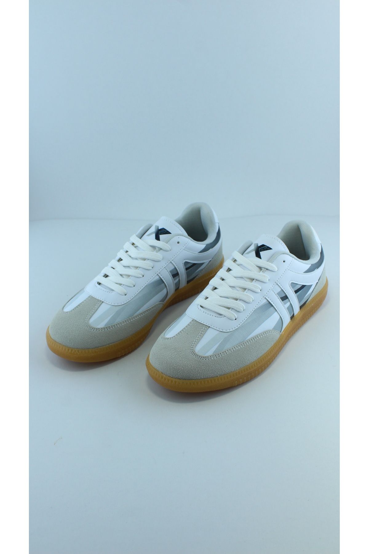 xson Dijital Baskı Füme Şerit Desen Unisex Sneaker Kadın Erkek Ayakkabı