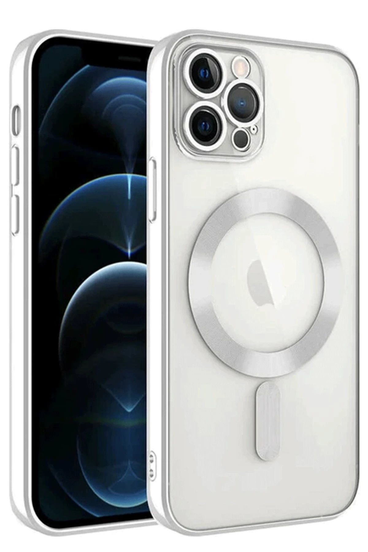 NewFace iPhone 14 Pro Max Kılıf Kross Magneticsafe Kapak - Gümüş JOJUA