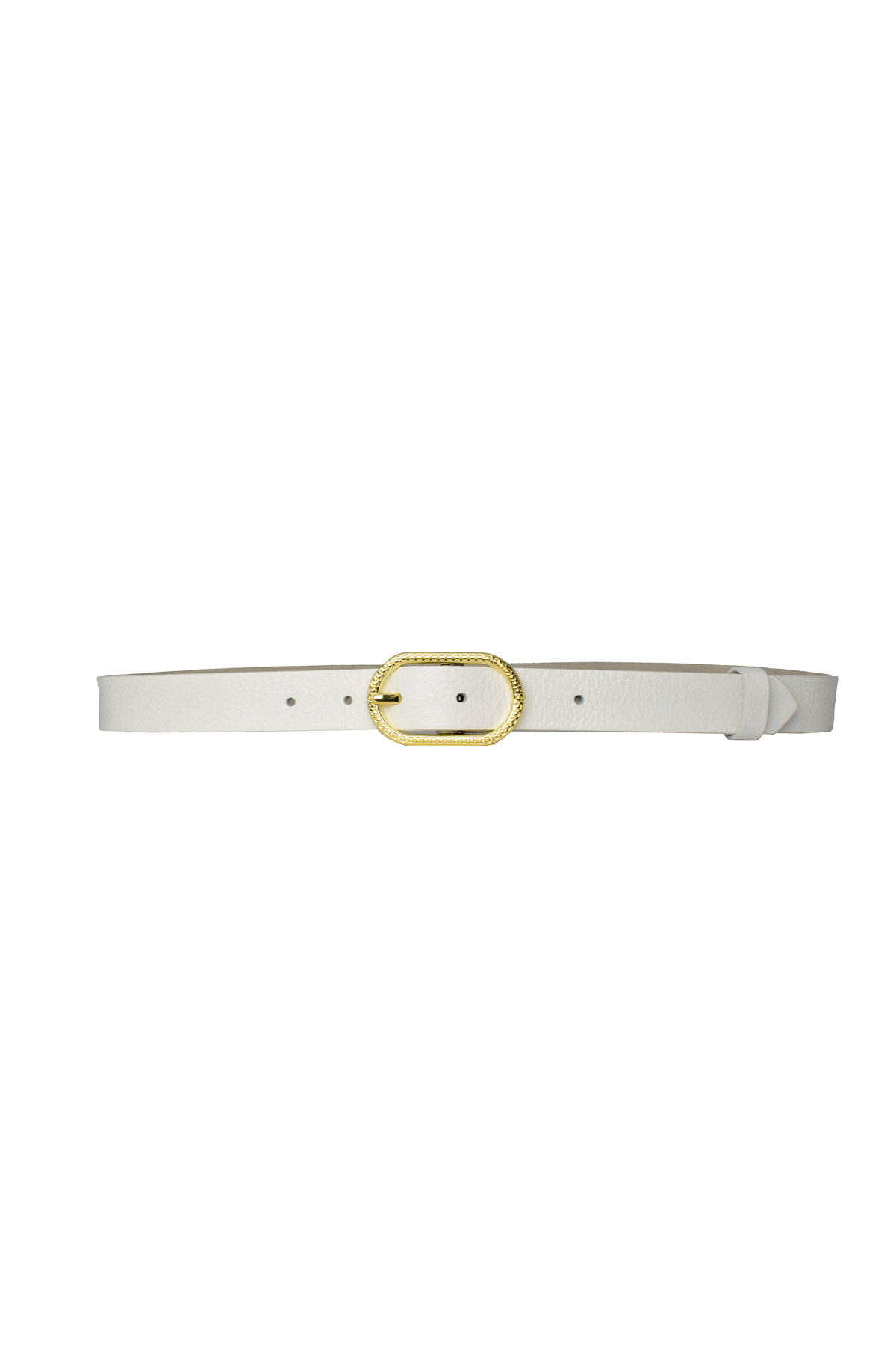 GoDeri-100% Genuine Leather Gold Buckle Milk White Thin Women's Belt, 3 Cm=3cm-kdn-32 6
