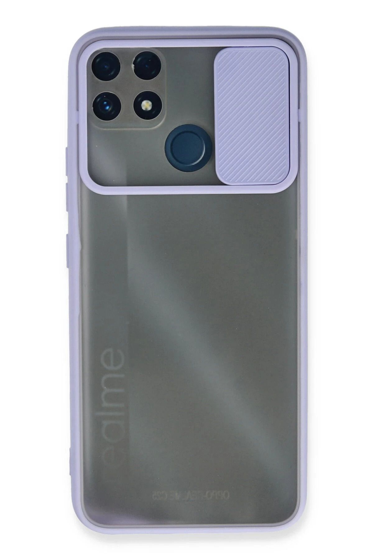 NewFace Realme C25 Kılıf Palm Buzlu Kamera Sürgülü Silikon - Lila FERRG