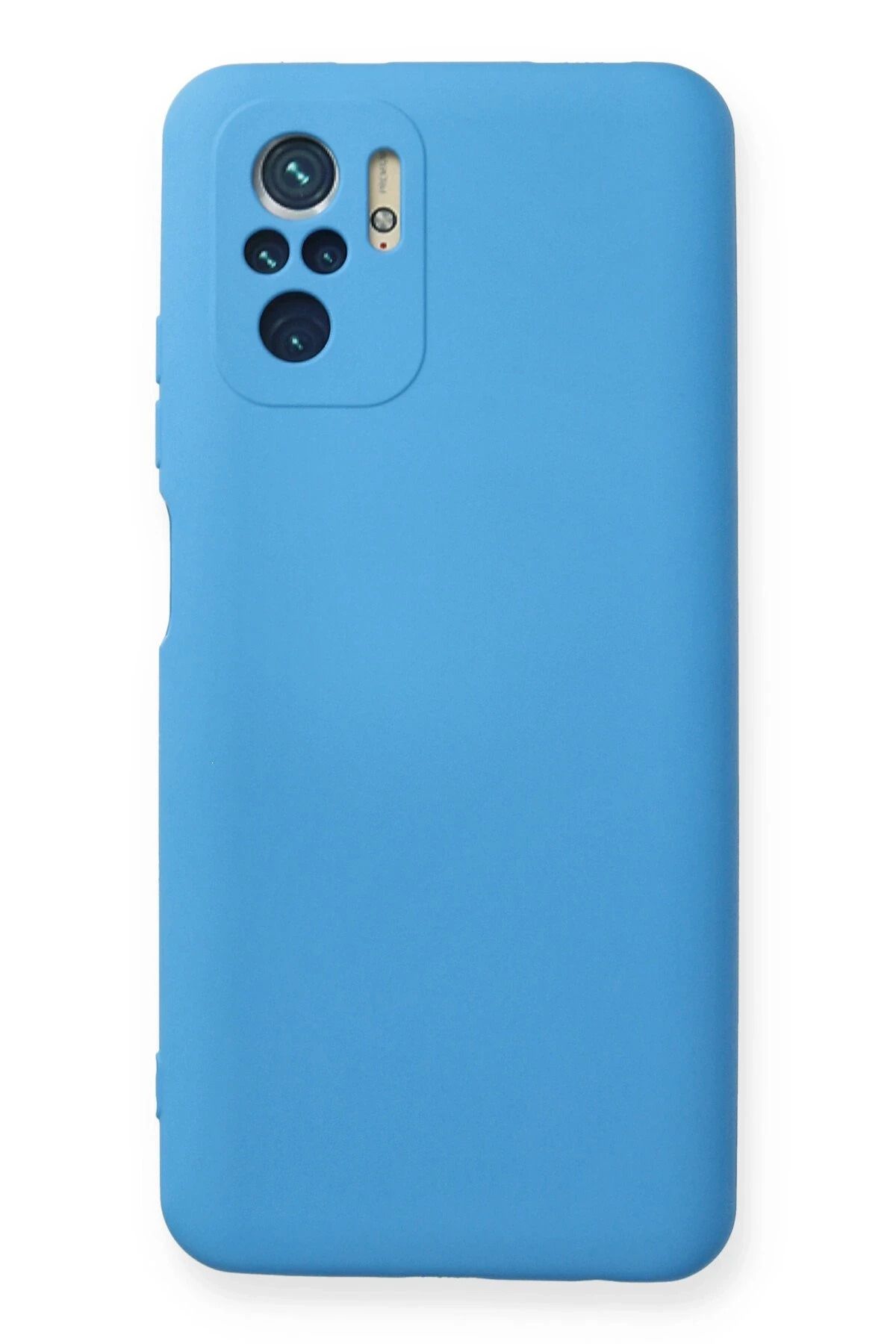 NewFace Xiaomi Redmi Note 10 uyumlu Kılıf Nano içi Kadife Silikon - Mavi INSLM