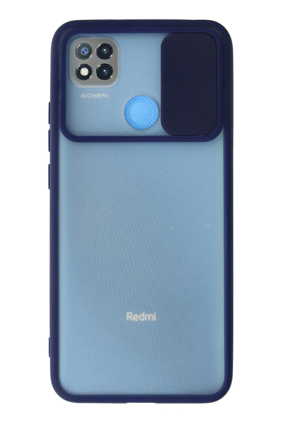 NewFace Xiaomi Redmi 9C Kılıf Palm Buzlu Kamera Sürgülü Silikon - Lacivert JOJUA