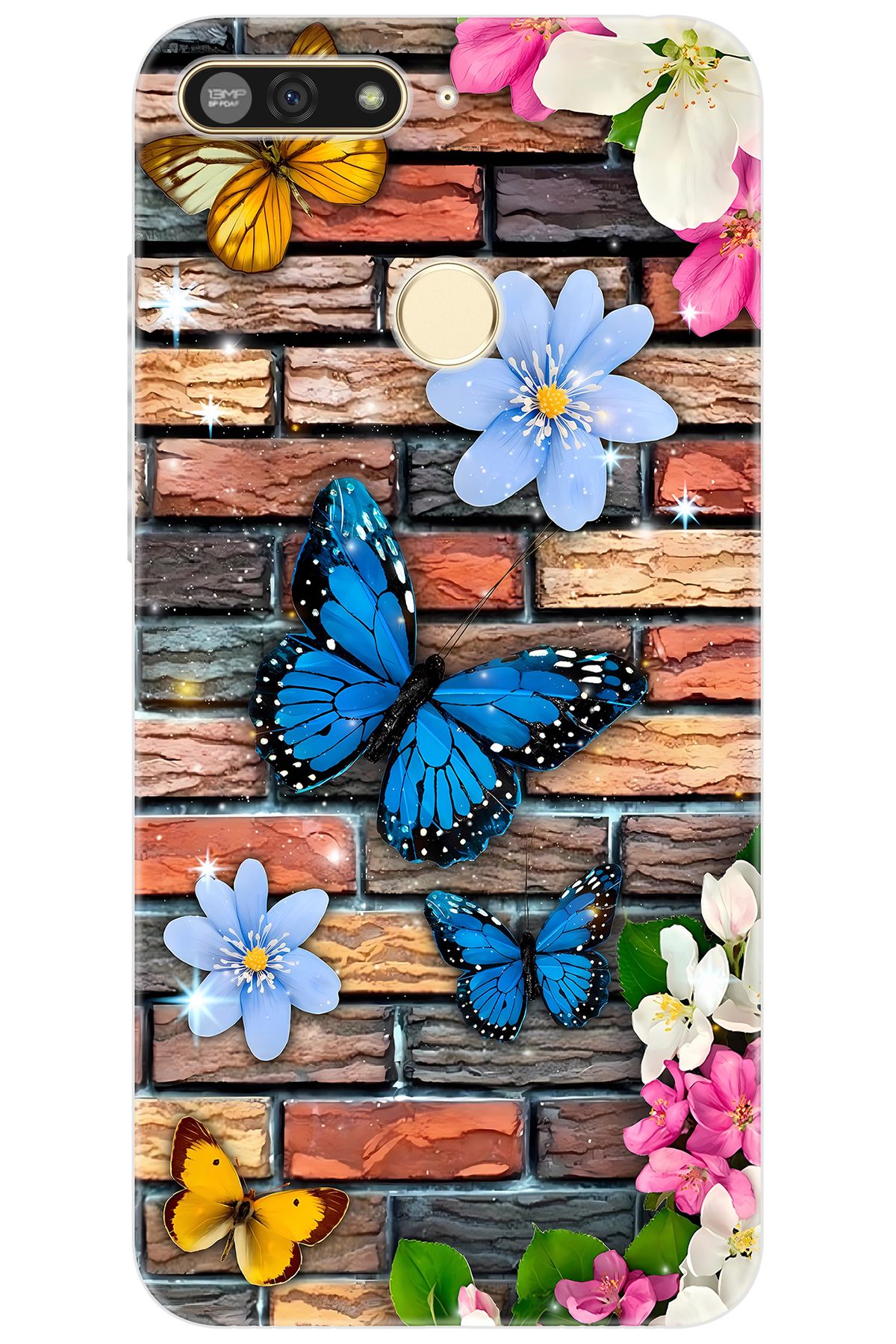 Ceppare Honor 7A (AUM-L29) Uyumlu Kılıf Desen Baskılı Silikon Kelebek STK:672 CP-iOWsv9w