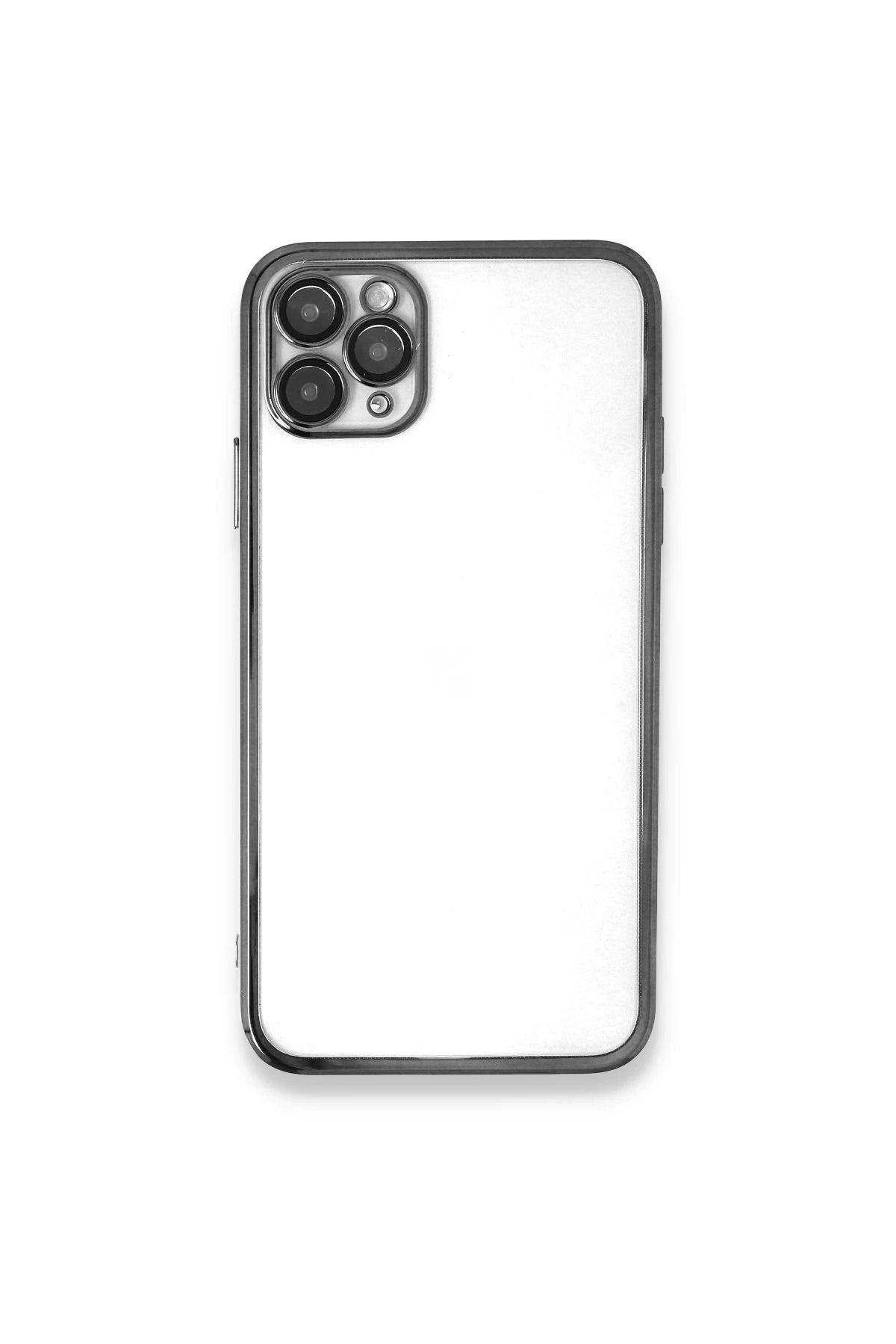 NewFace iPhone 11 Pro Kılıf Lensli Silikon - Gümüş JOJUA