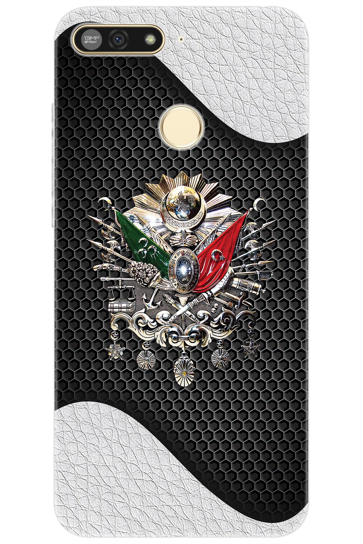 Ceppare Honor 7A (AUM-L29) Uyumlu Kılıf Desen Baskılı Silikon Osmanlı Tuğra Tasarım STK:415 CP-osNCN1r