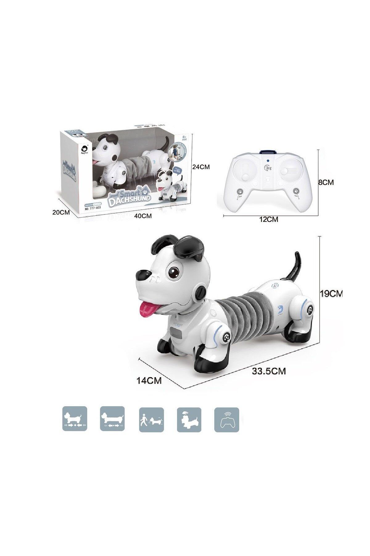 VARDEM OYUNCAK GL-777-603 Uzaktan Kumandalı Işıklı ve Sesli Sevimli Akıllı Köpek -Vardem Oyuncak