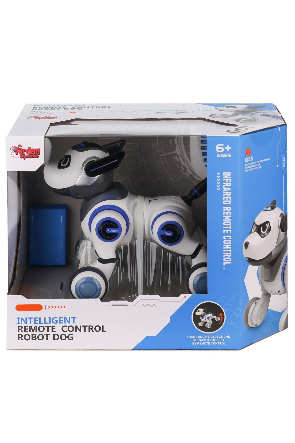 VARDEM OYUNCAK G55 Kumandalı Şarjlı Işıklı Müzikli İnteraktif Robot Köpek -Vardem Oyuncak