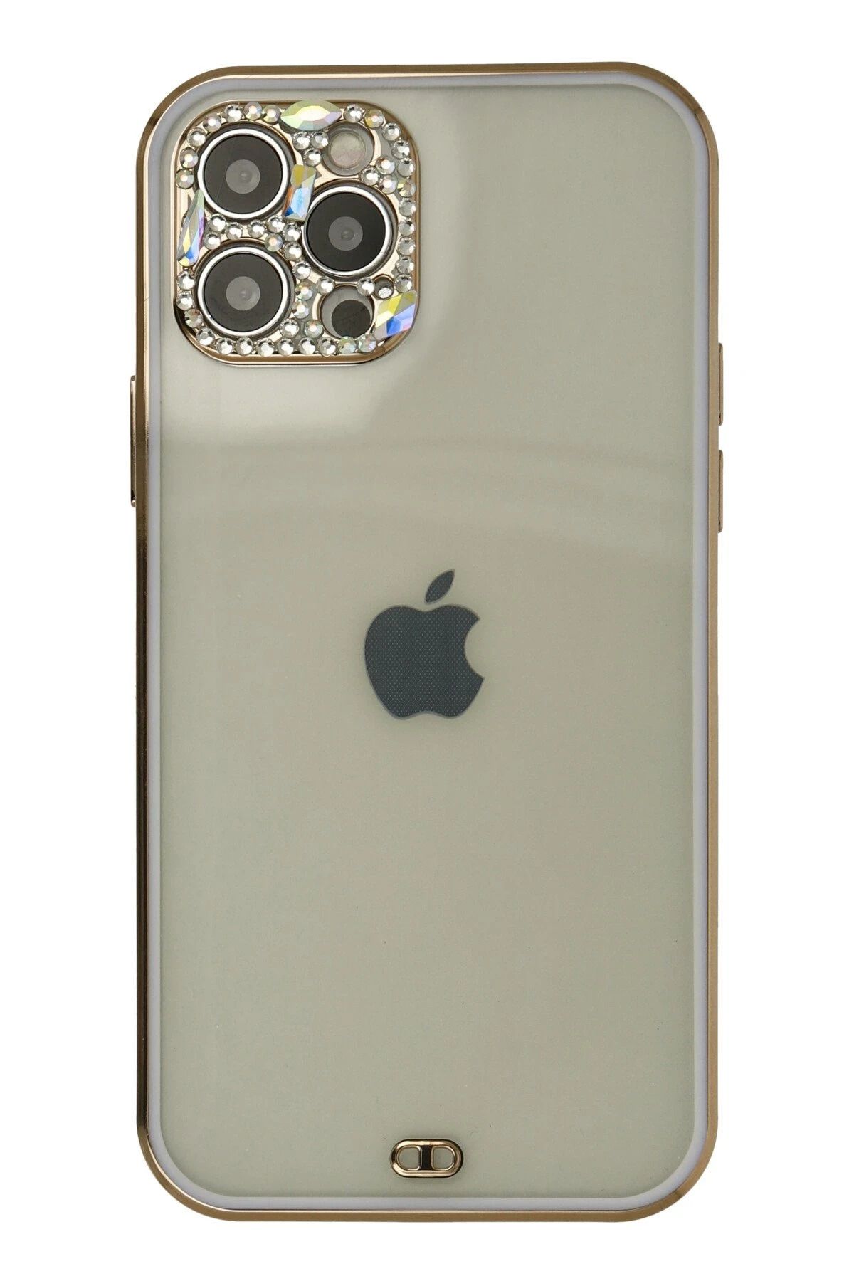 NewFace iPhone 12 Pro Max Kılıf Liva Taşlı Silikon - Mor JOJUA