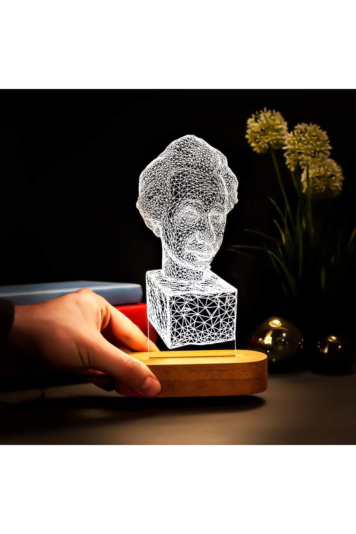 STOREMAX ysstorex Einstein Büst Tasarımlı Led Lamba Usb Bağlantılı Sarı Işık StarColxlection 655141