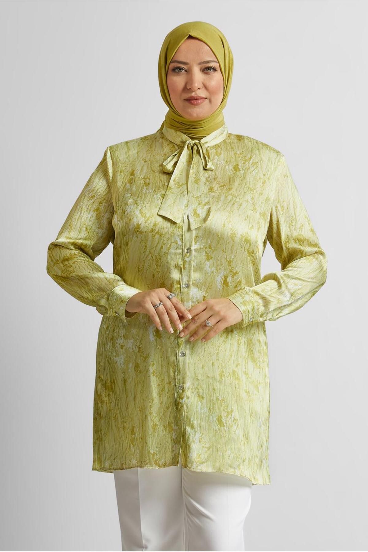 Alvina DESENLİ SATEN TUNİK 20707
