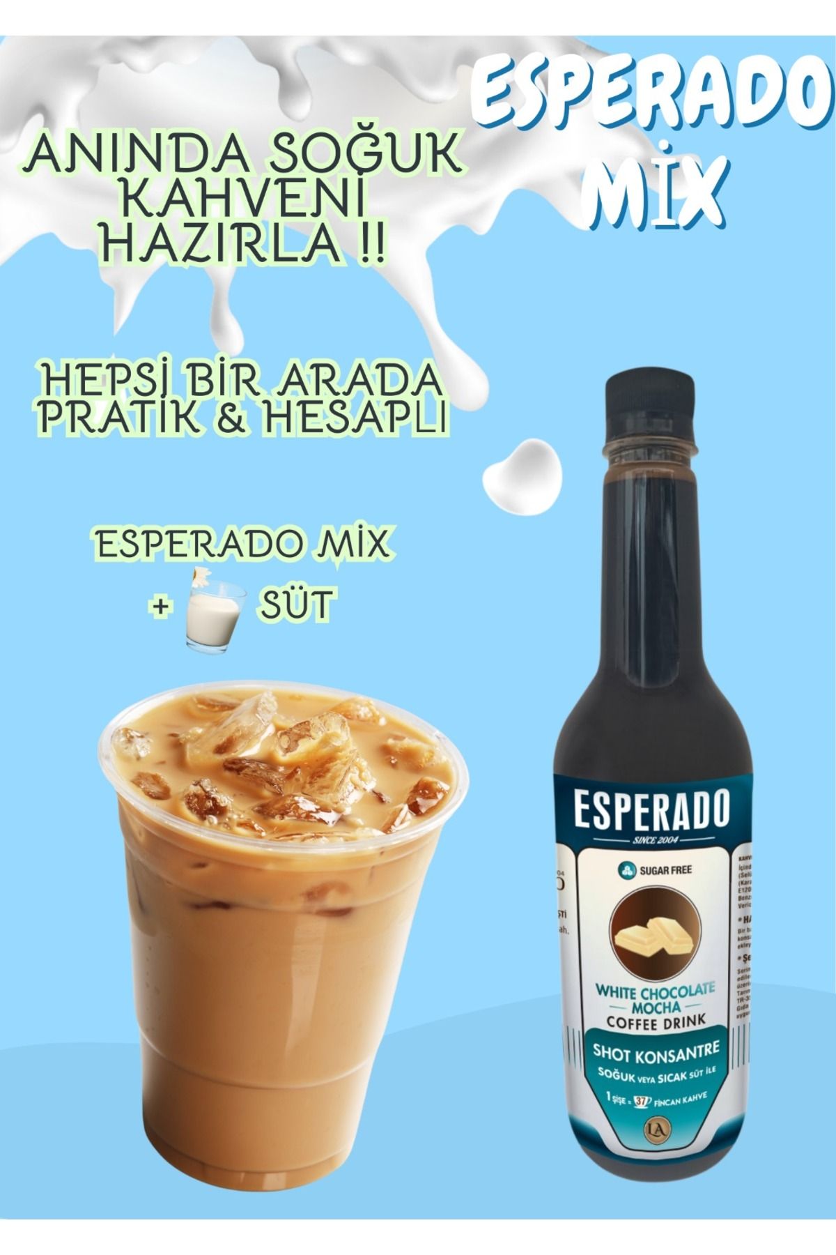 ESPERADO Vanilya *karamel*fındık*white Chocolate Aromalı Soğuk Kahve Mix 4 Lü Set 60 ml X 4 Adet