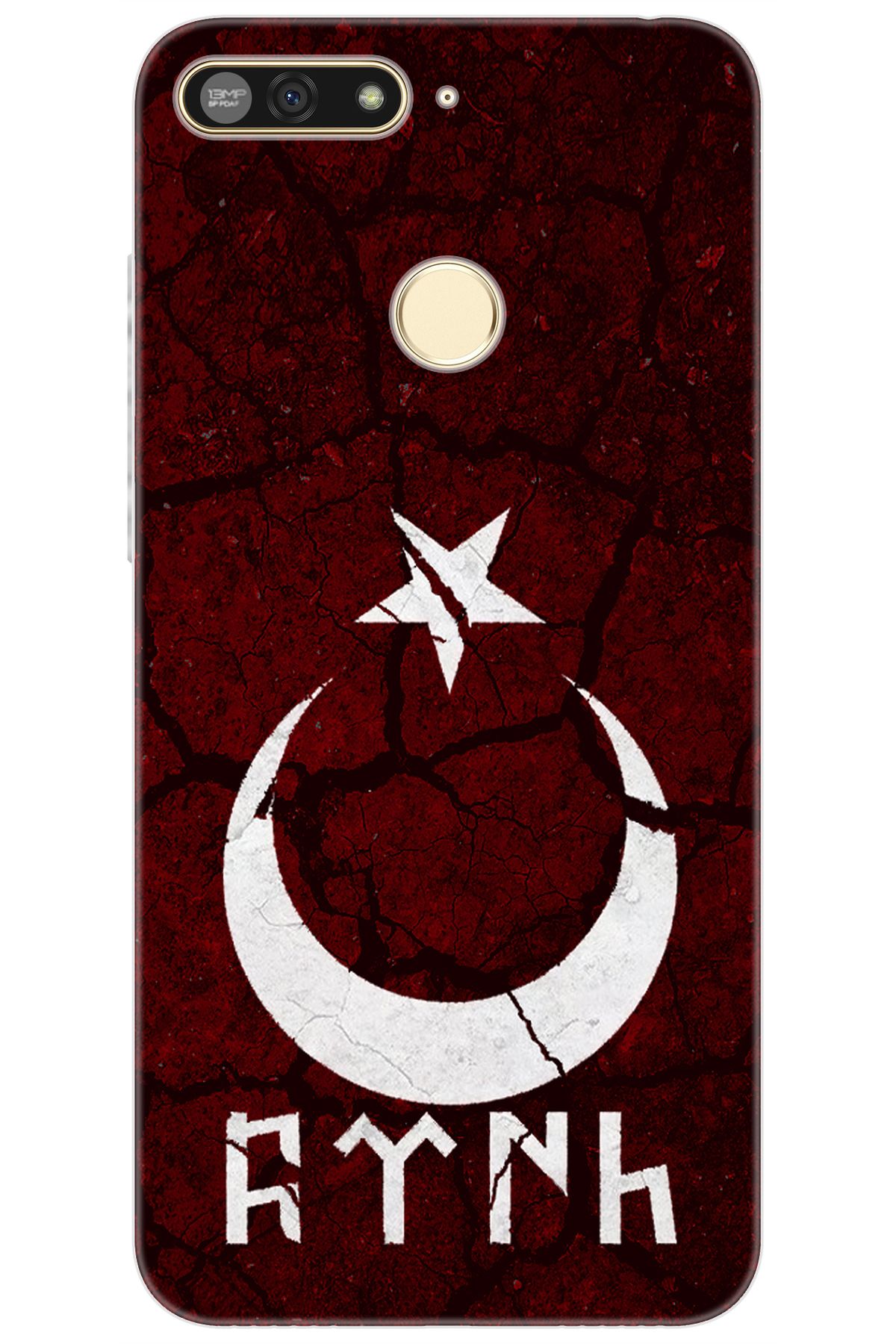 Ceppare Honor 7A (AUM-L29) Uyumlu Kılıf Desen Baskılı Silikon Göktürkçe Türk STK:386 CP-lZt2MTK