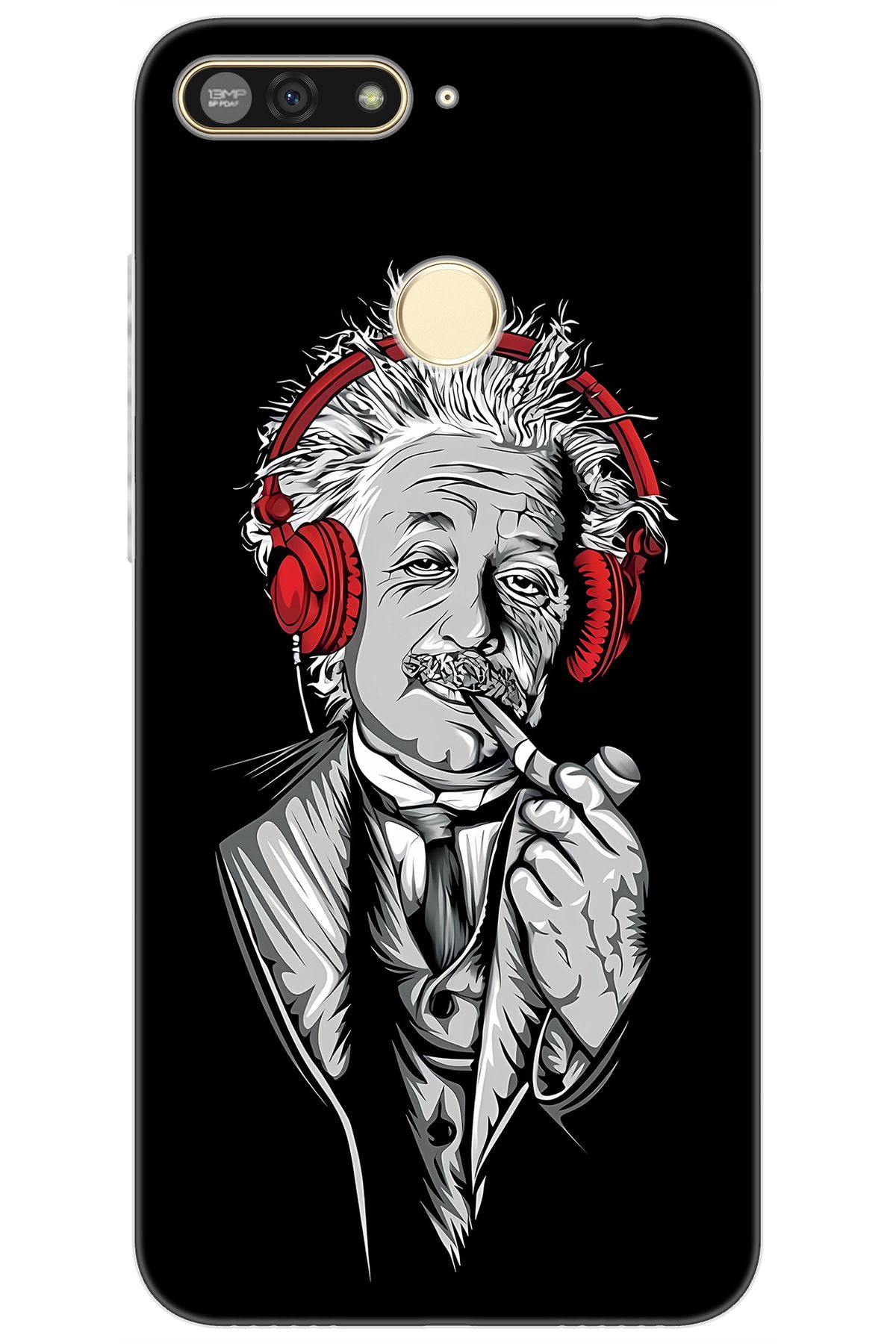 Ceppare Honor 7A (AUM-L29) Uyumlu Kılıf Desen Baskılı Silikon Albert Einstein STK:658 CP-ghpGLdJ