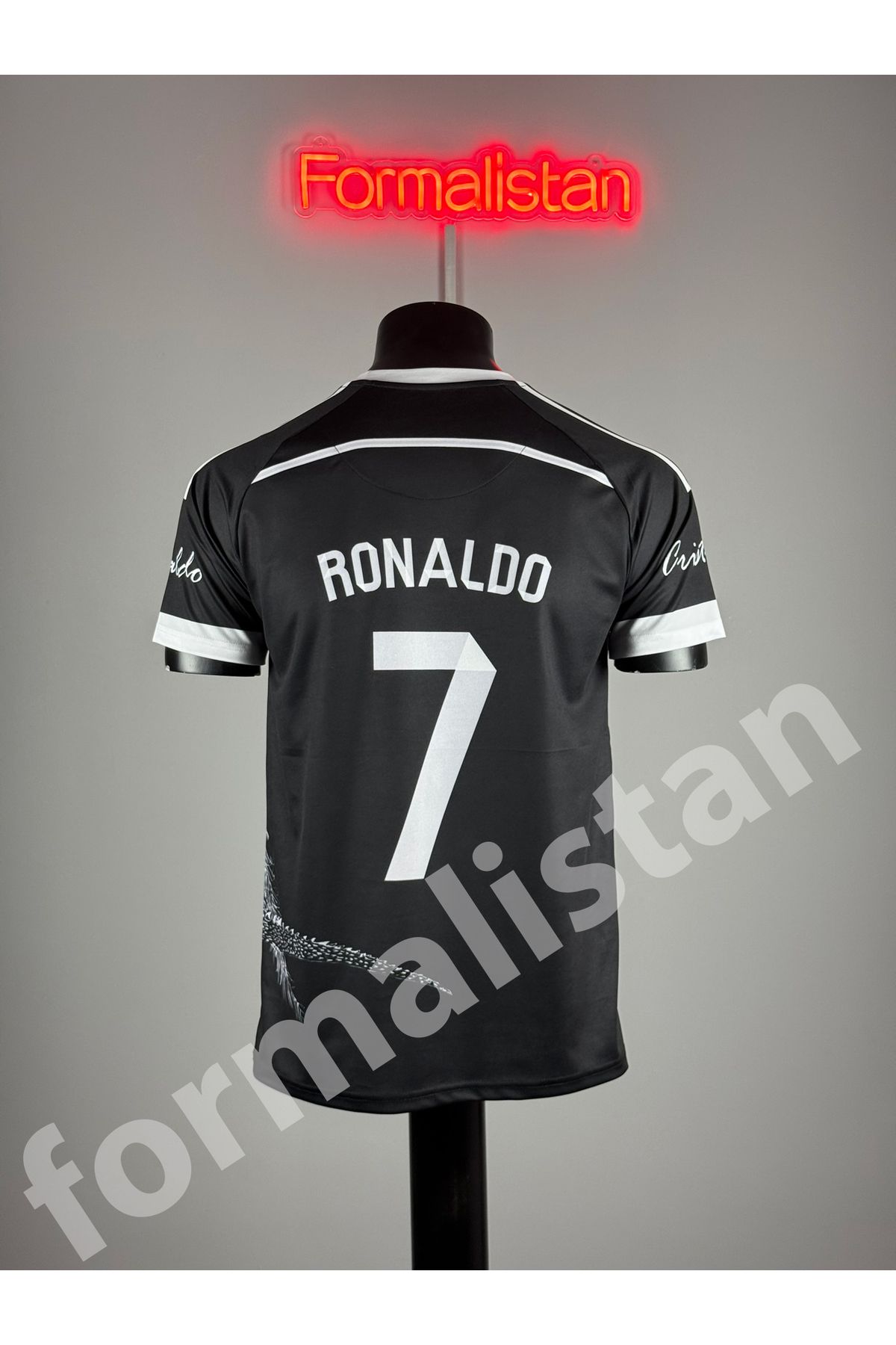 Quaxram Rê.âl-Madrid Ronaldo Futbol Forması - Siyah Dragon
