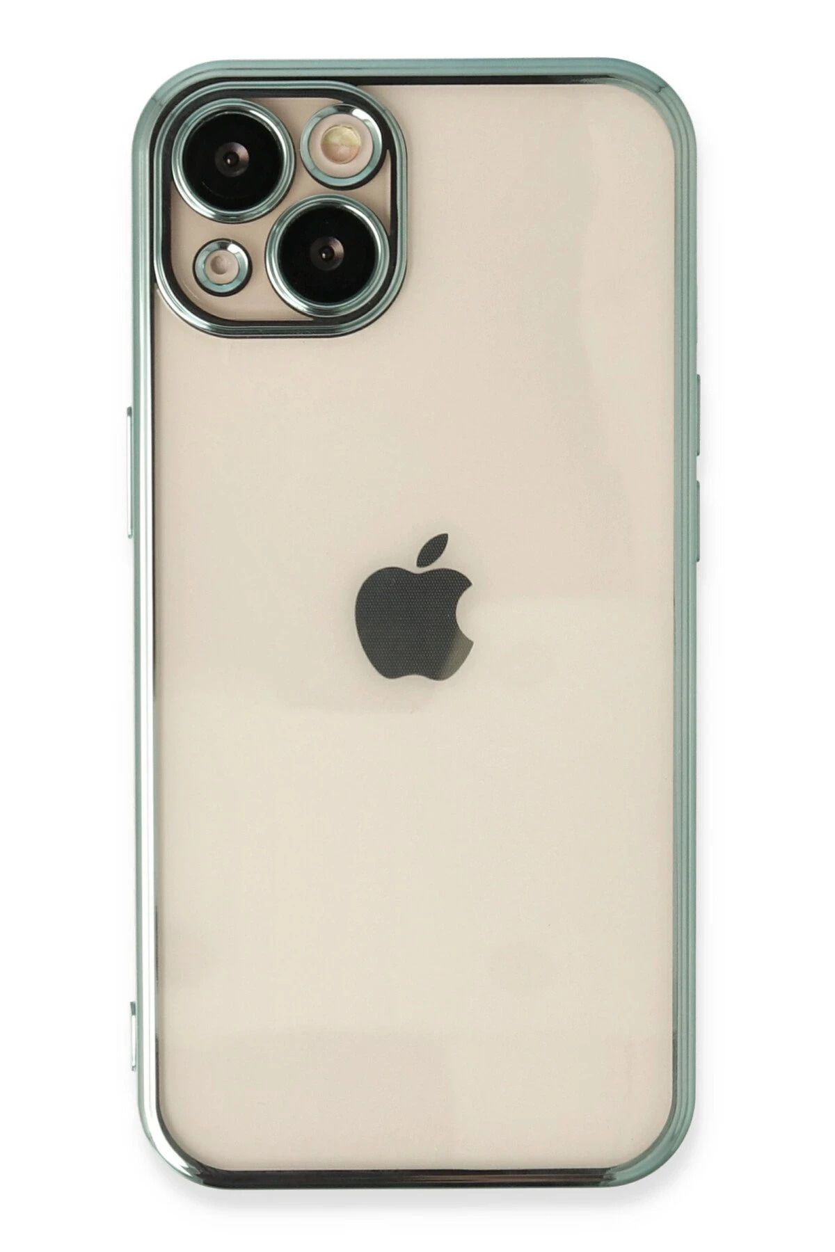 NewFace iPhone 14 Plus Kılıf Lensli Silikon - Yeşil DPMAH