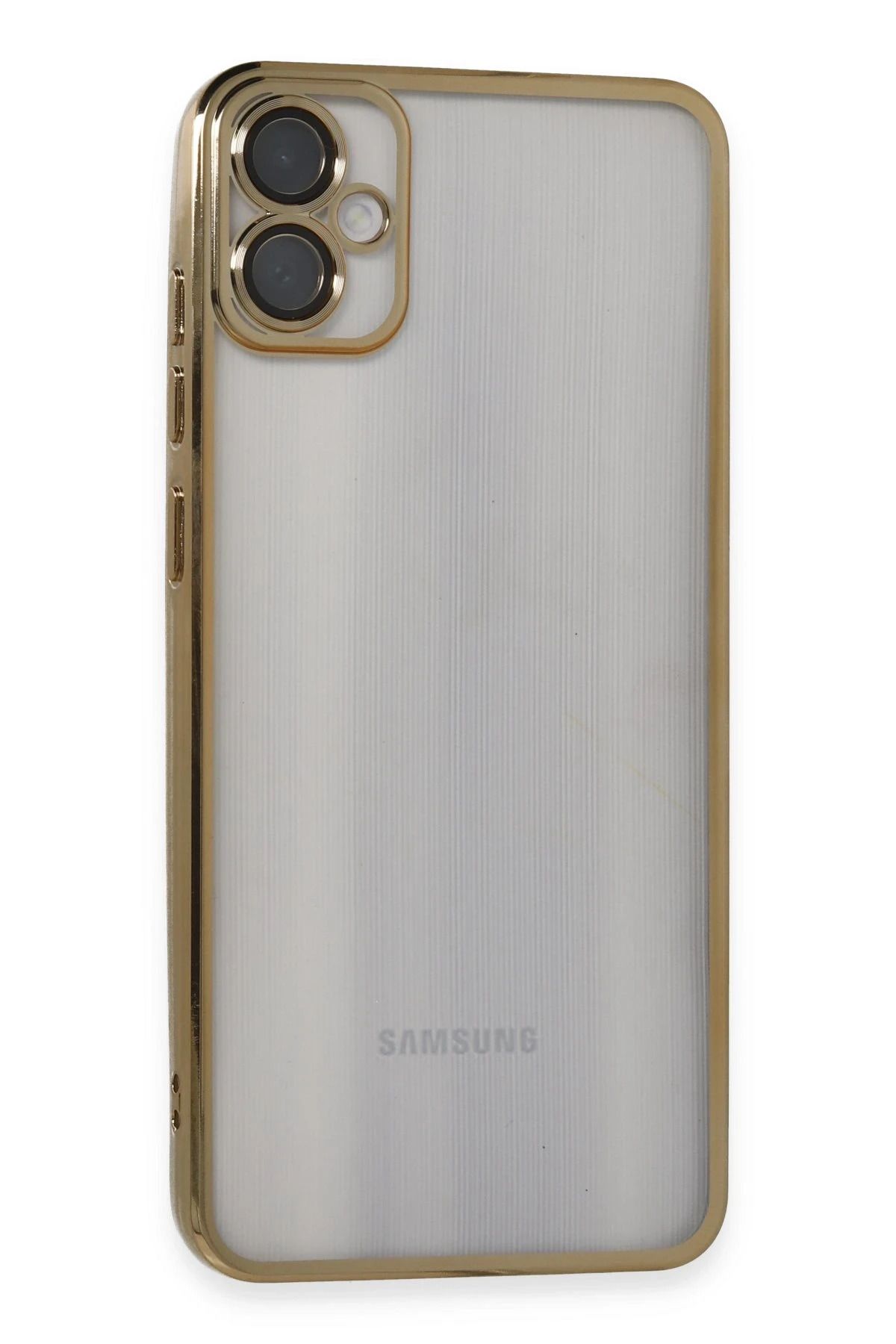 NewFace Samsung Galaxy A05 Kılıf Lensli Silikon - Gold YNSMR