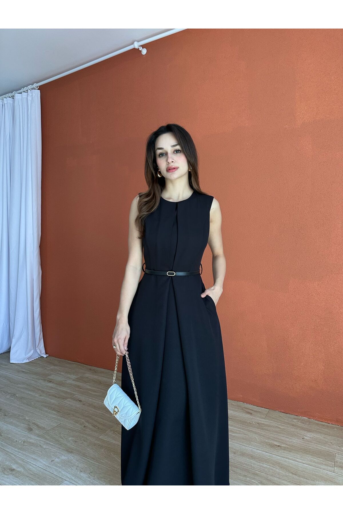 Mooi Butik ADMİRE Maxi Elbise 7430 - Siyah