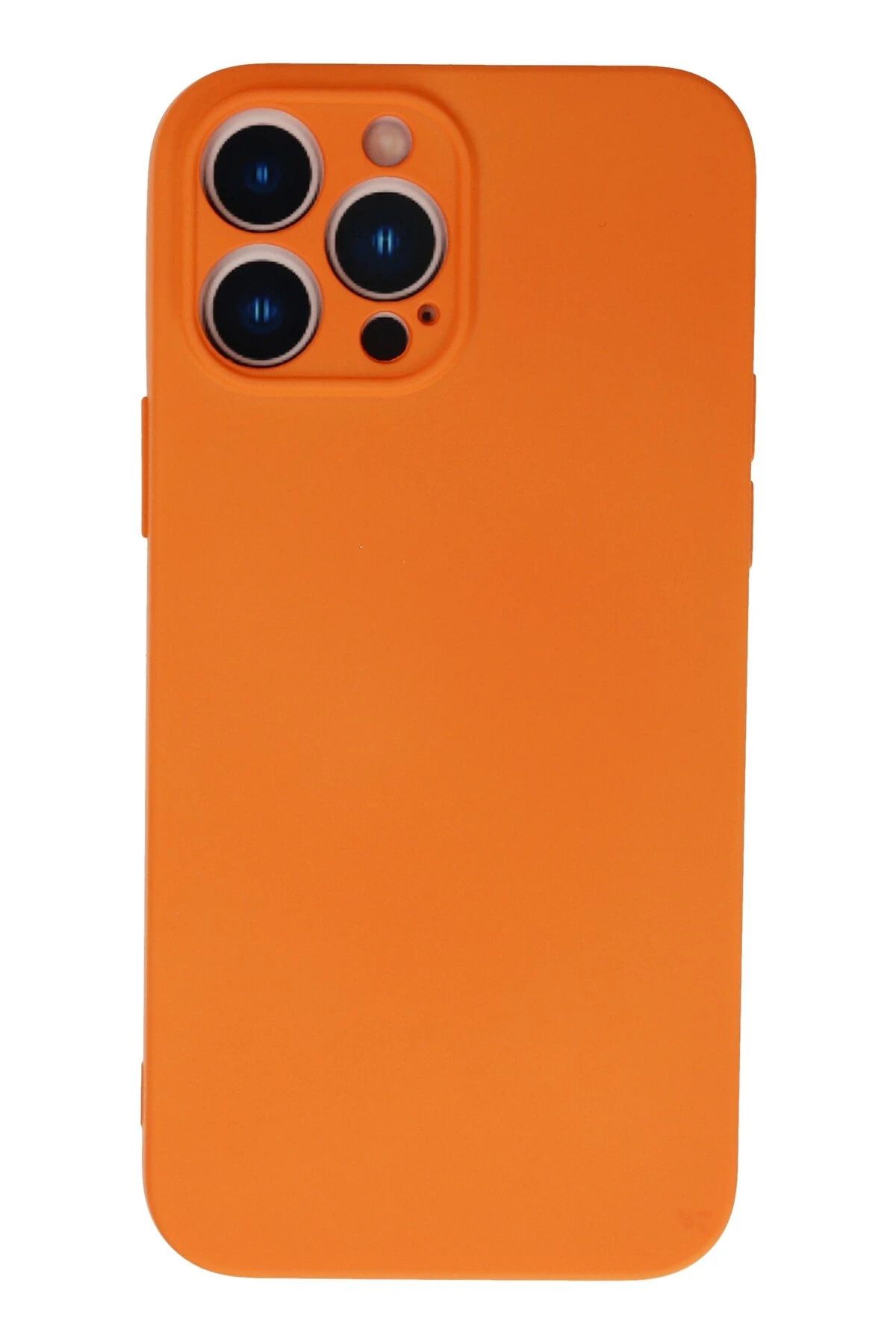 NewFace iPhone 13 Pro Max Kılıf Nano içi Kadife Silikon - Turuncu YNSMR