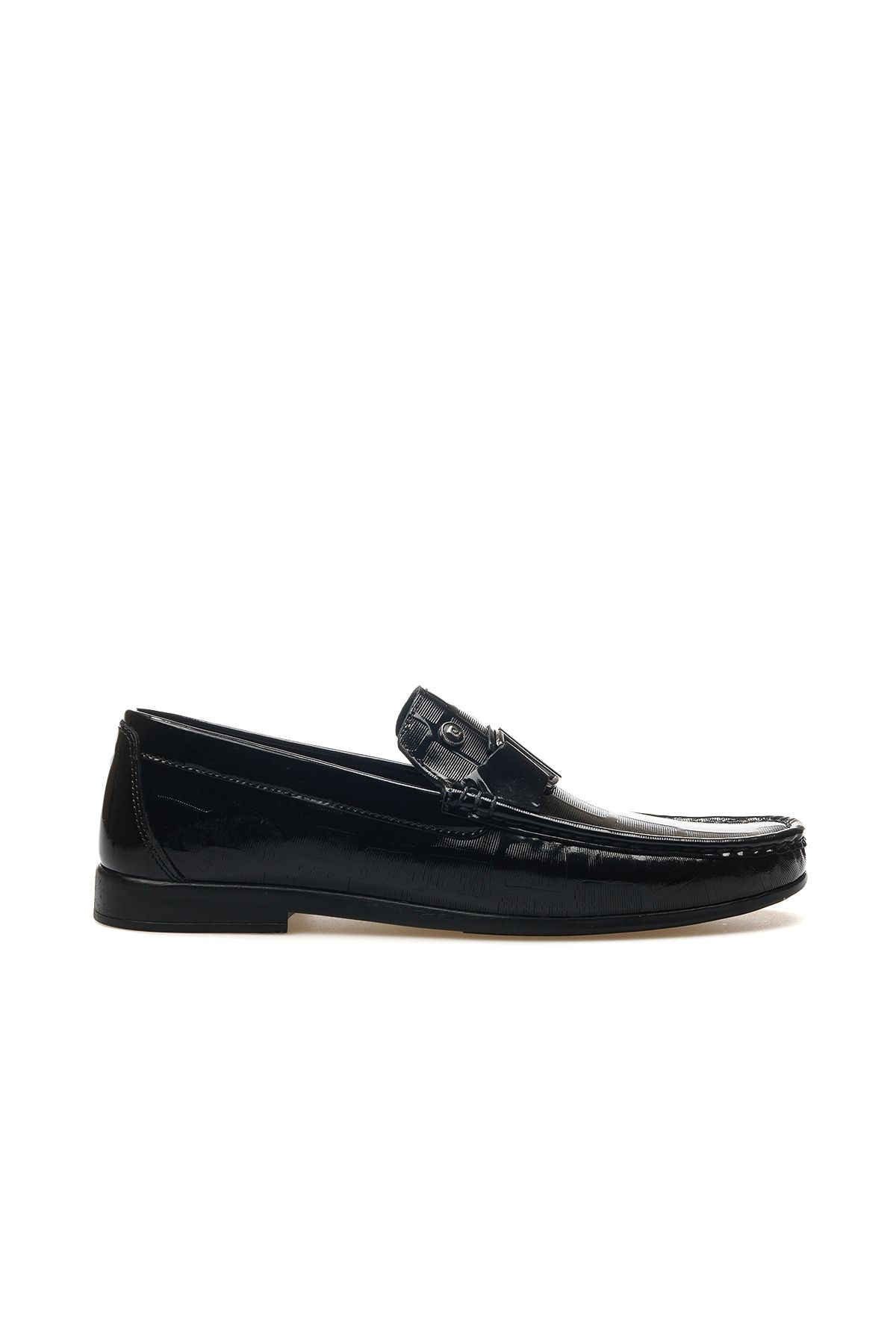 Pierre Cardin Erkek Hakiki Deri Toka Detaylı Loafer Ayakkabı 25y 25104 M Siyah Rugan