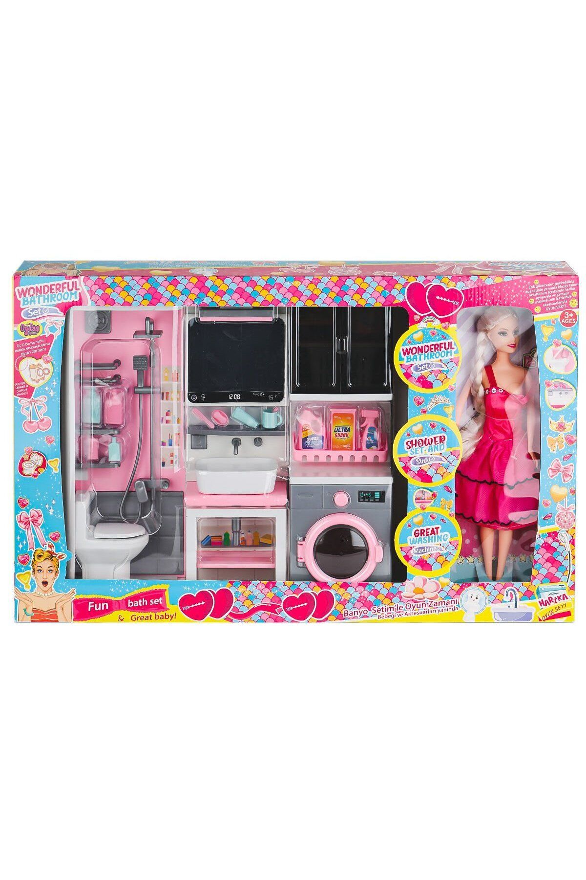 oydaş oyuncak OYD-02393 Bebek ile Banyo Seti Oyun Zamanı -Oydaş Oyuncak