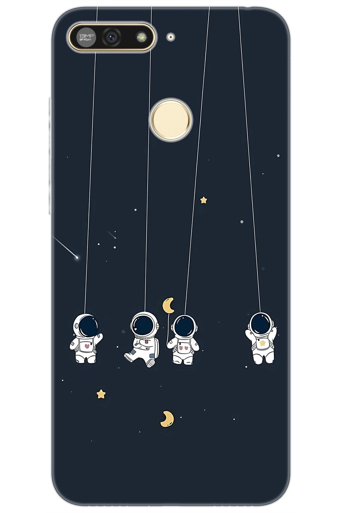 Ceppare Honor 7A (AUM-L29) Uyumlu Kılıf Desen Baskılı Silikon Astronot STK:663 CP-52cQPXO
