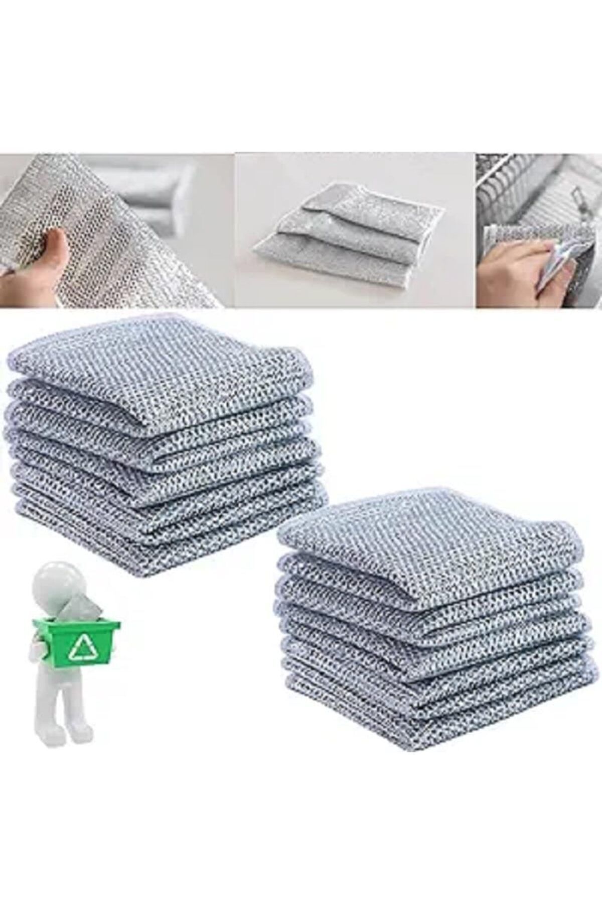 STOREMAX daliashops Home 10 Adet Çizilmez Tel Bulaşık Bezi, Islak ve Kuru için Çok Amaçlı Tel Bulaşı