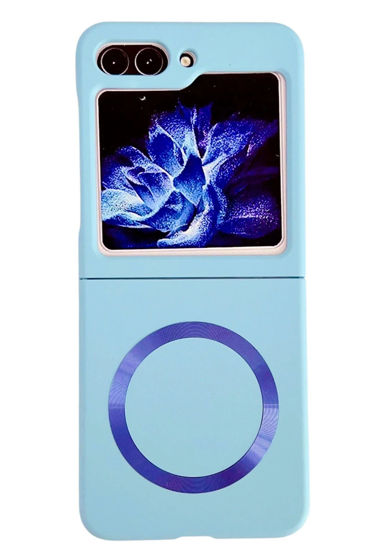 NewFace Samsung Galaxy Z Flip 5 Kılıf Mata Fold Kapak - Sierra Blue FERRG