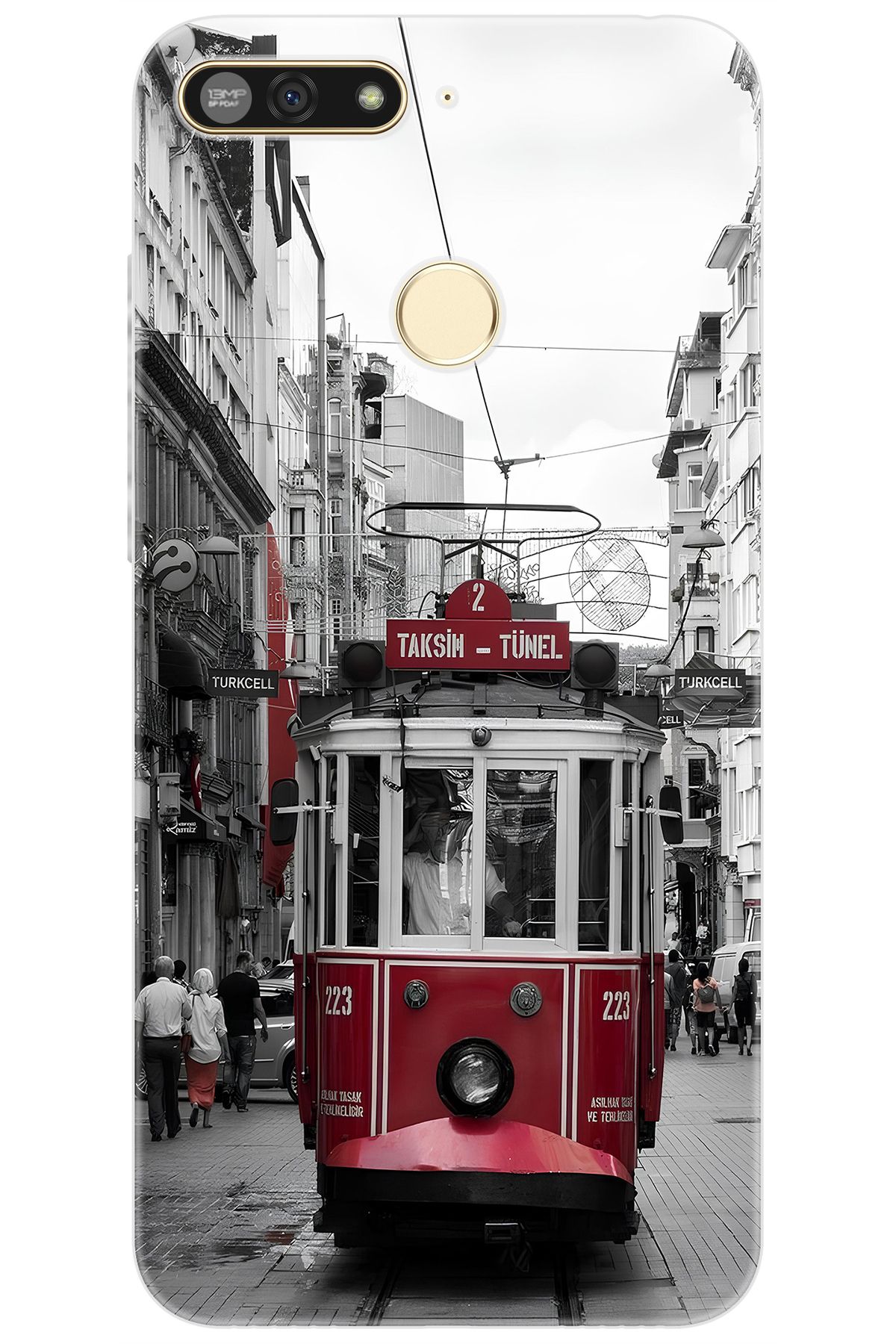 Ceppare Honor 7A (AUM-L29) Uyumlu Kılıf Desen Baskılı Silikon Tramvay STK:691 CP-FnRJHC4