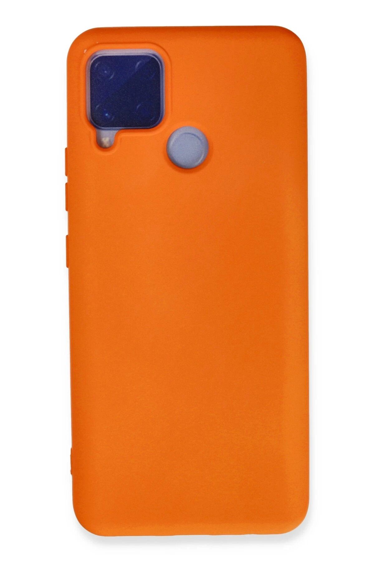 NewFace Realme C15 uyumlu Nano içi Kadife Silikon - Turuncu HNZRN