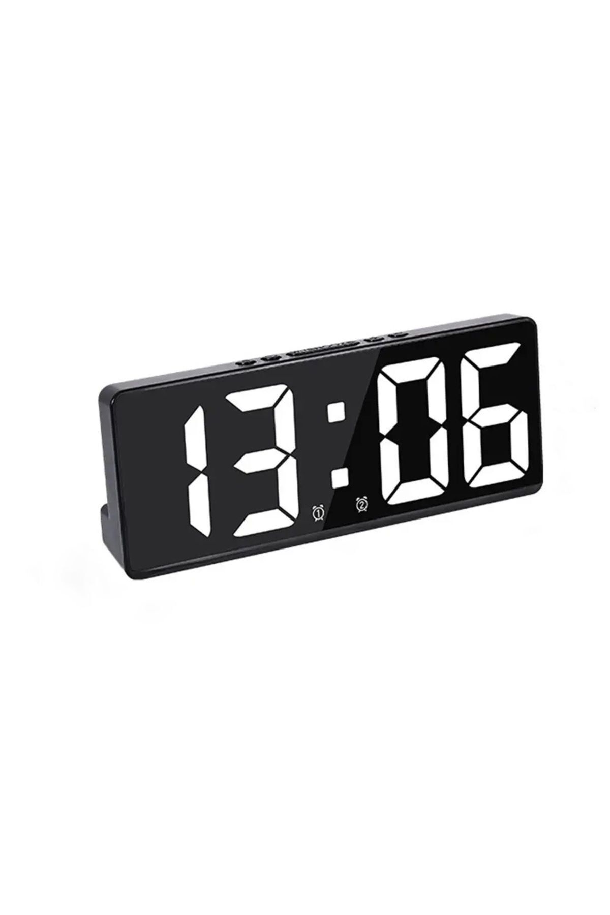 ShopFast Masa Saati Led Işıklı Dijital Derece Alarm Takvim Pil(Dahil Değildir)+Şarjlı