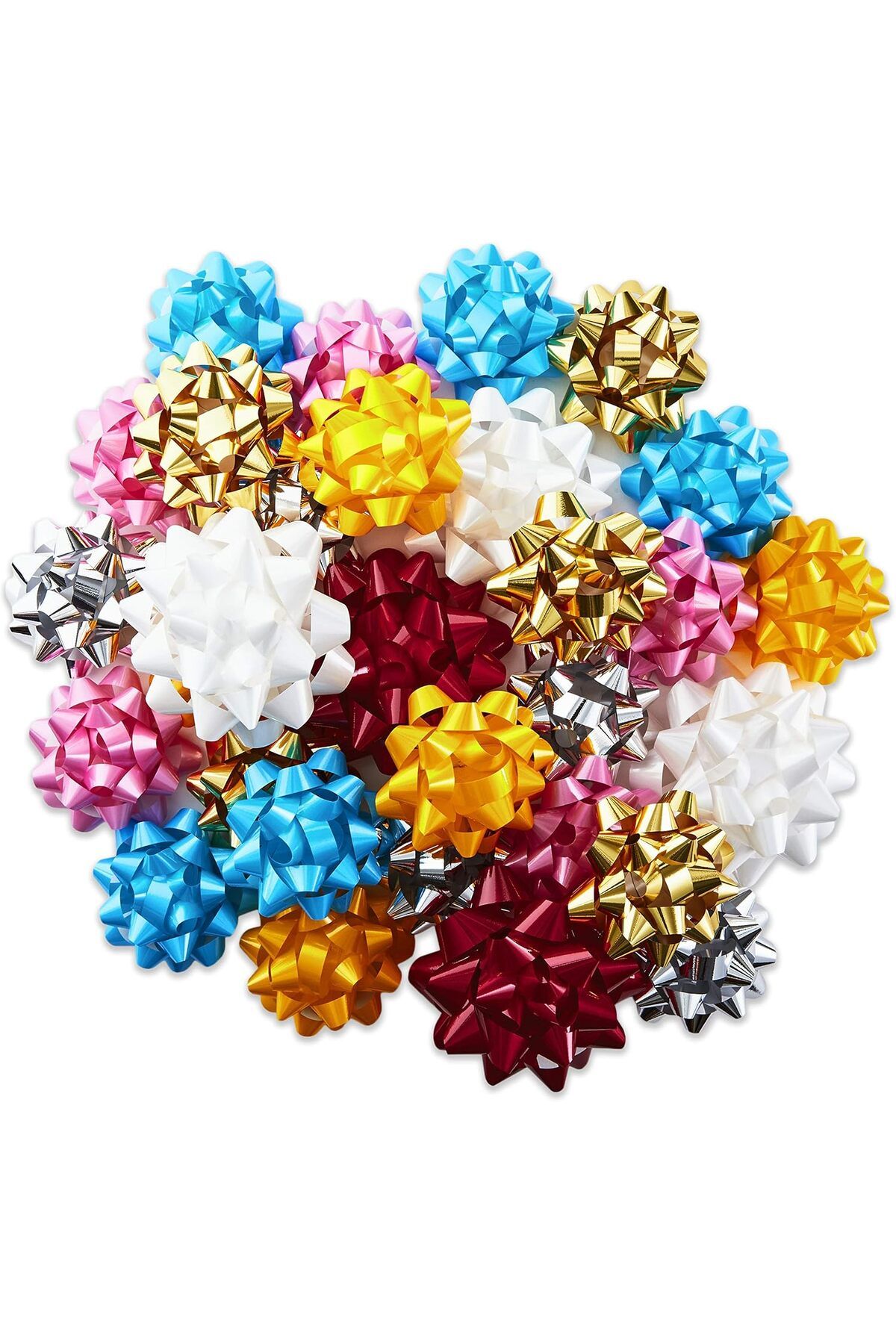 STOREMAX nffashopm Hediye Fiyonk Çeşitleri (30, 2 Boyut) Kırmızı, Beyaz, Pembe, Mavi, Sarı, Gümüş, A