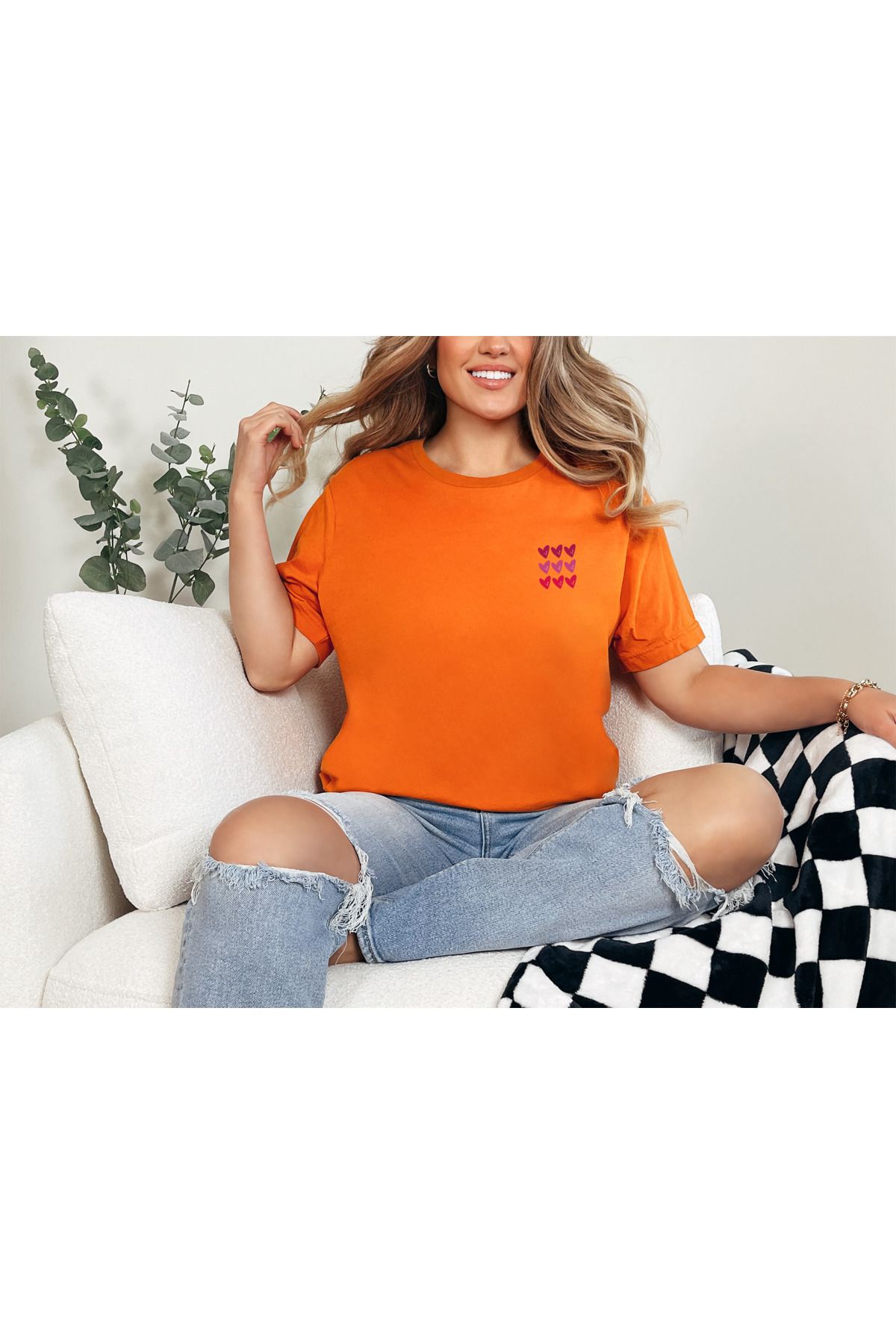 GHAND Love Kalpler Baskılı Unısex Normal Kalıp T-Shirt