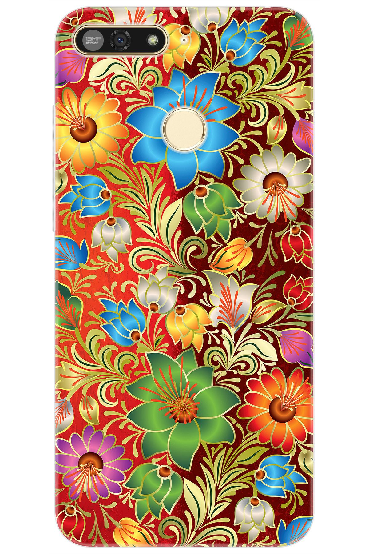 Ceppare Huawei Y6 2018 (ATU-L21) Uyumlu Kılıf Desen Baskılı Silikon Çiçekler Serisi STK:532 CP-Uw6rbiK