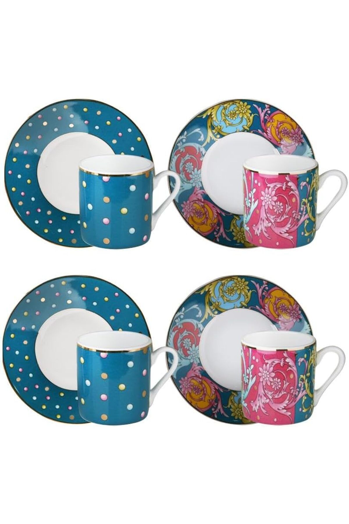 STOREMAX Art Estelle Bone Dörtlü Kahve Fincanı Seti 1051353