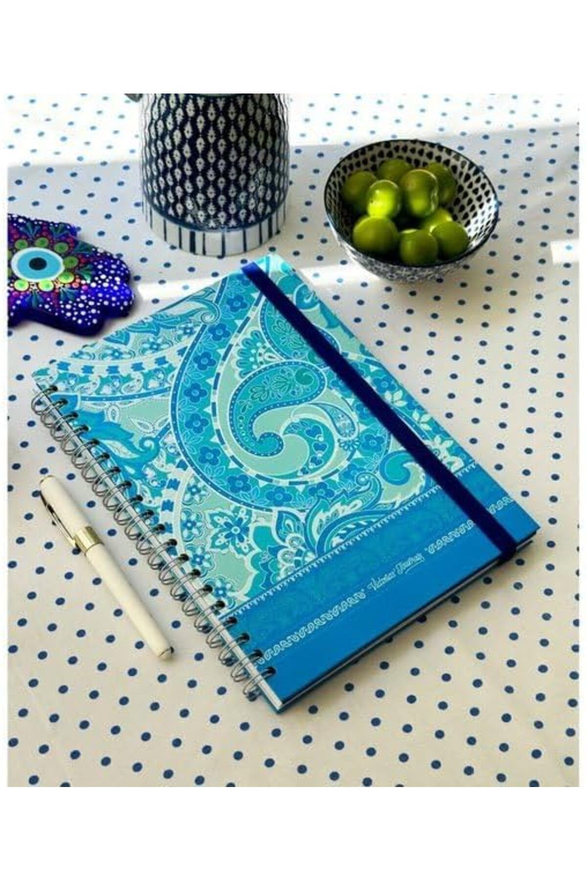 STOREMAX nffashopm Journals Sert Kapak Spiralli Defter,Lastikli 20x28 cm 90 gr. 120 yap. +40 Çiz.+40 Nokt st