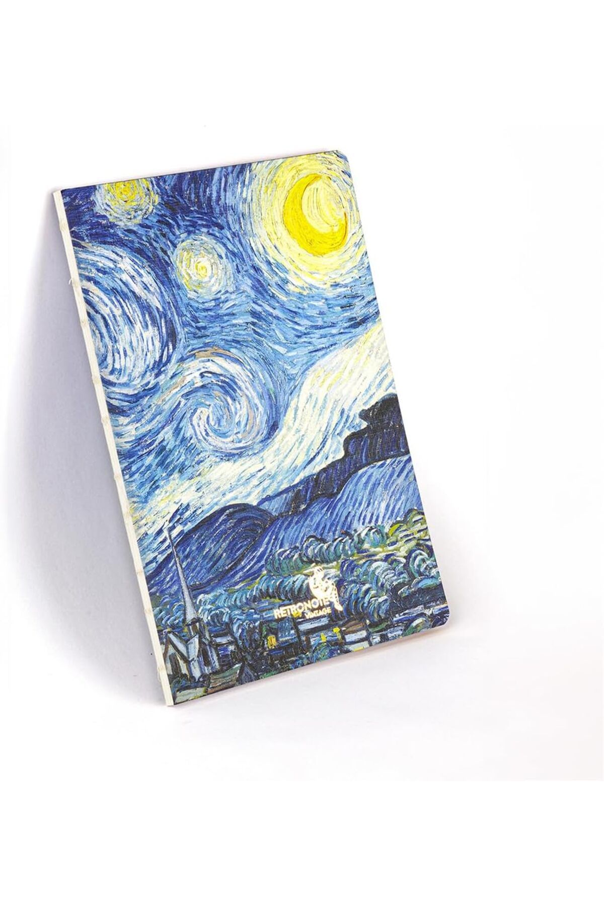 STOREMAX nffashopm The Starry Night, Van Gogh 1889, Vintage Defter II, Çizgisiz, 96 Sayfa, İplik Dikiş, Es